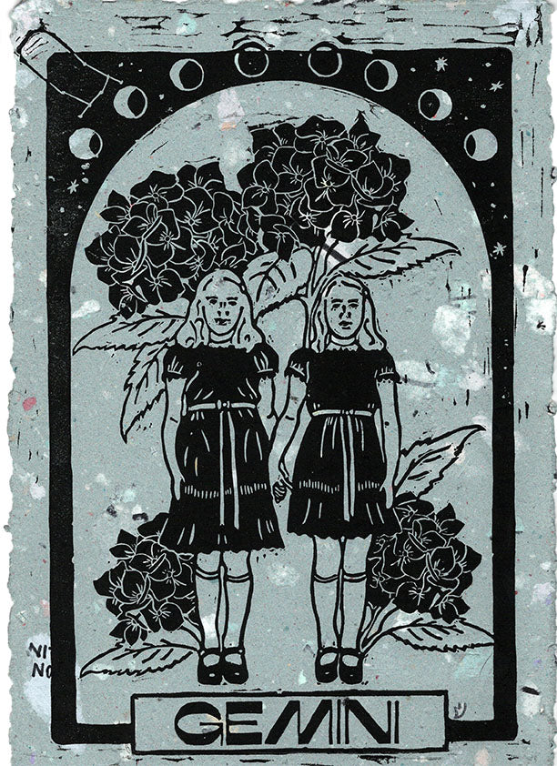 Gemini Lino Print