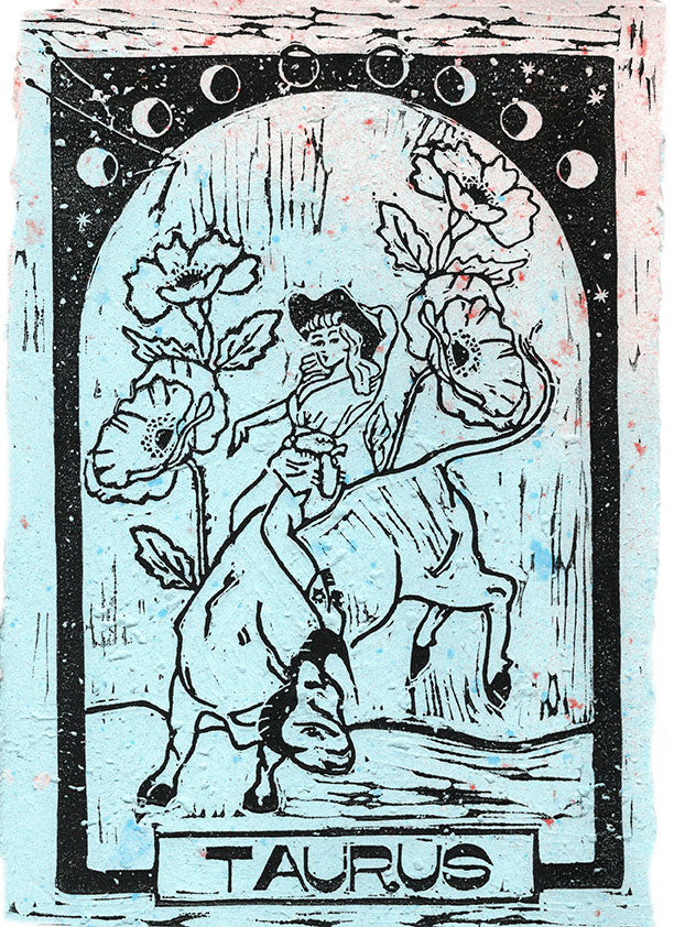 Taurus Lino Print