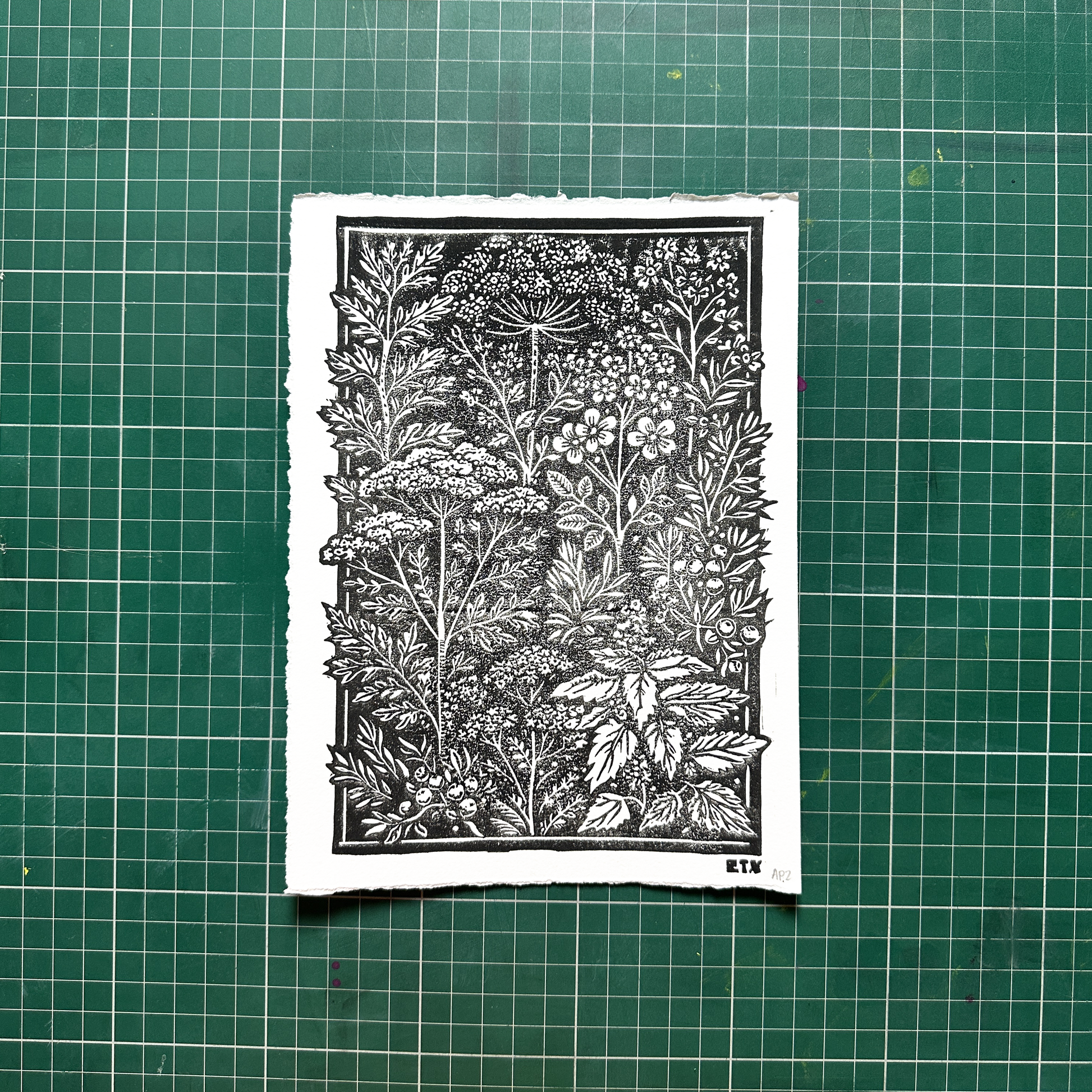 Black Floral Protection Print