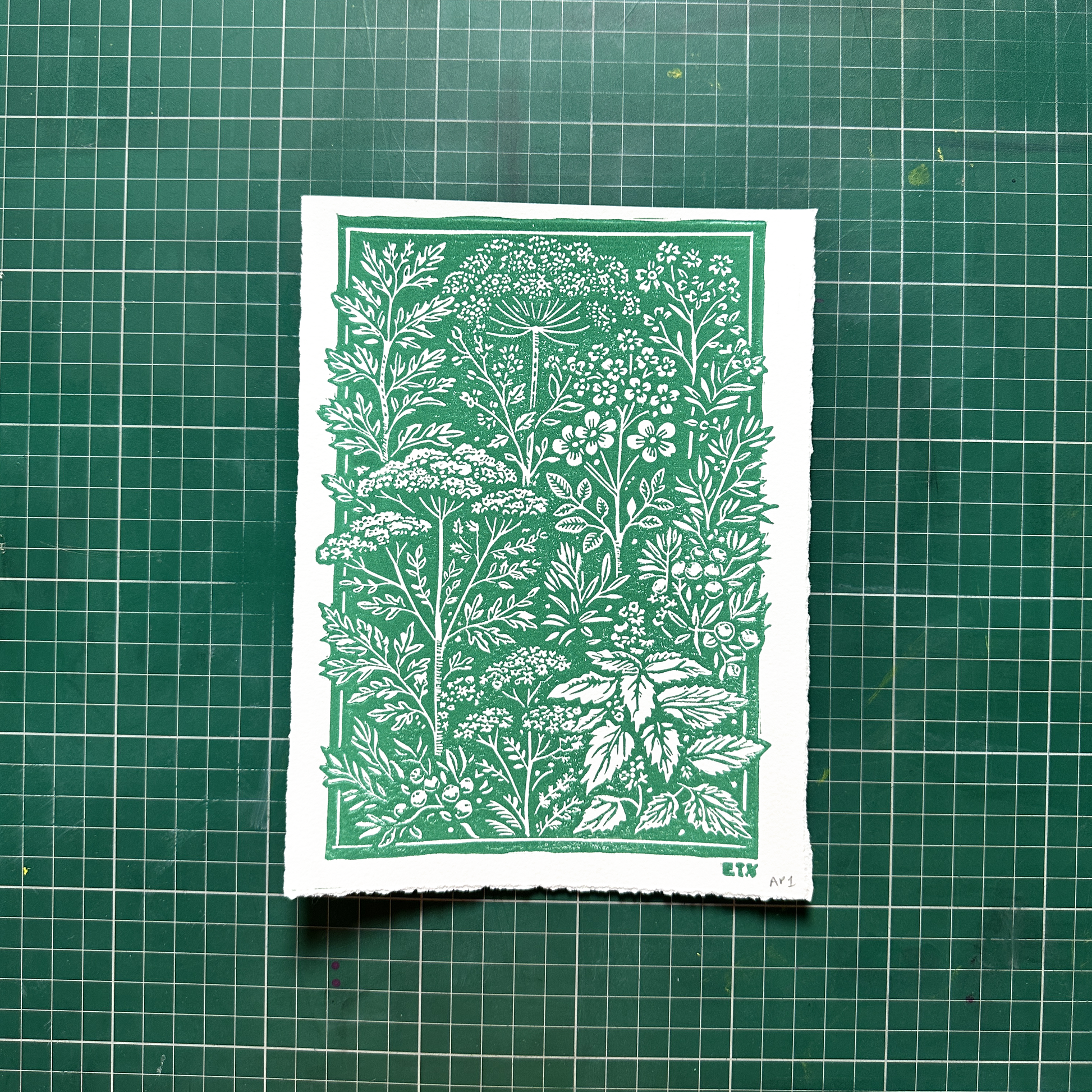 Green Floral Protection Print