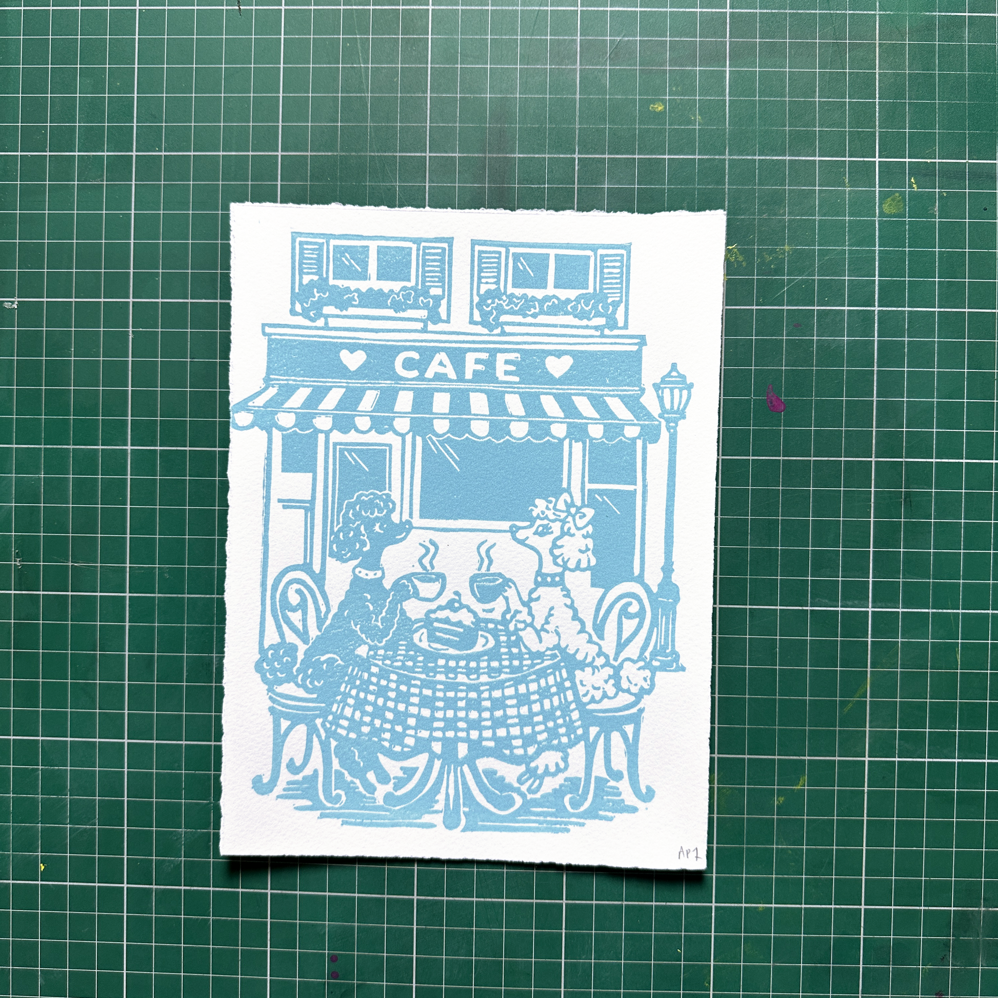 Blue Puppy Love Print