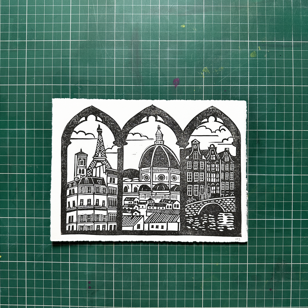 Black Euro Triptych Print