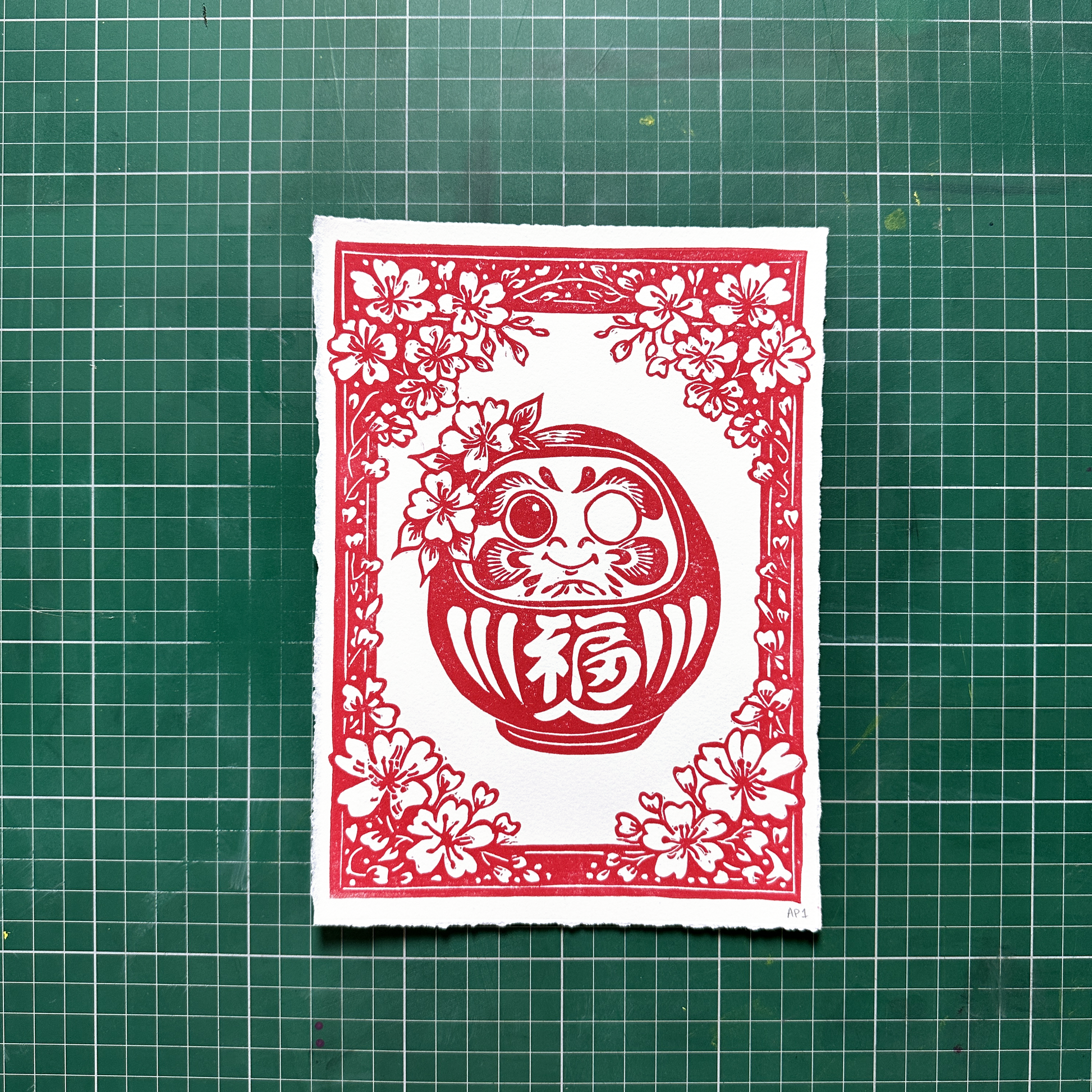 Red Daruma Print