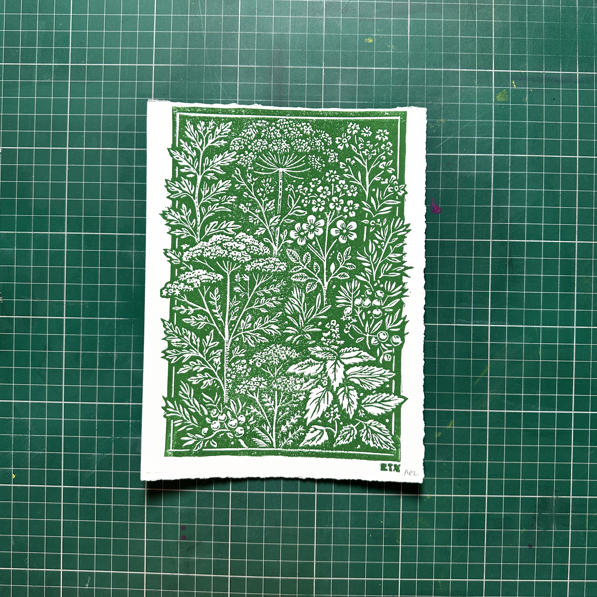 Green Floral Protection Print