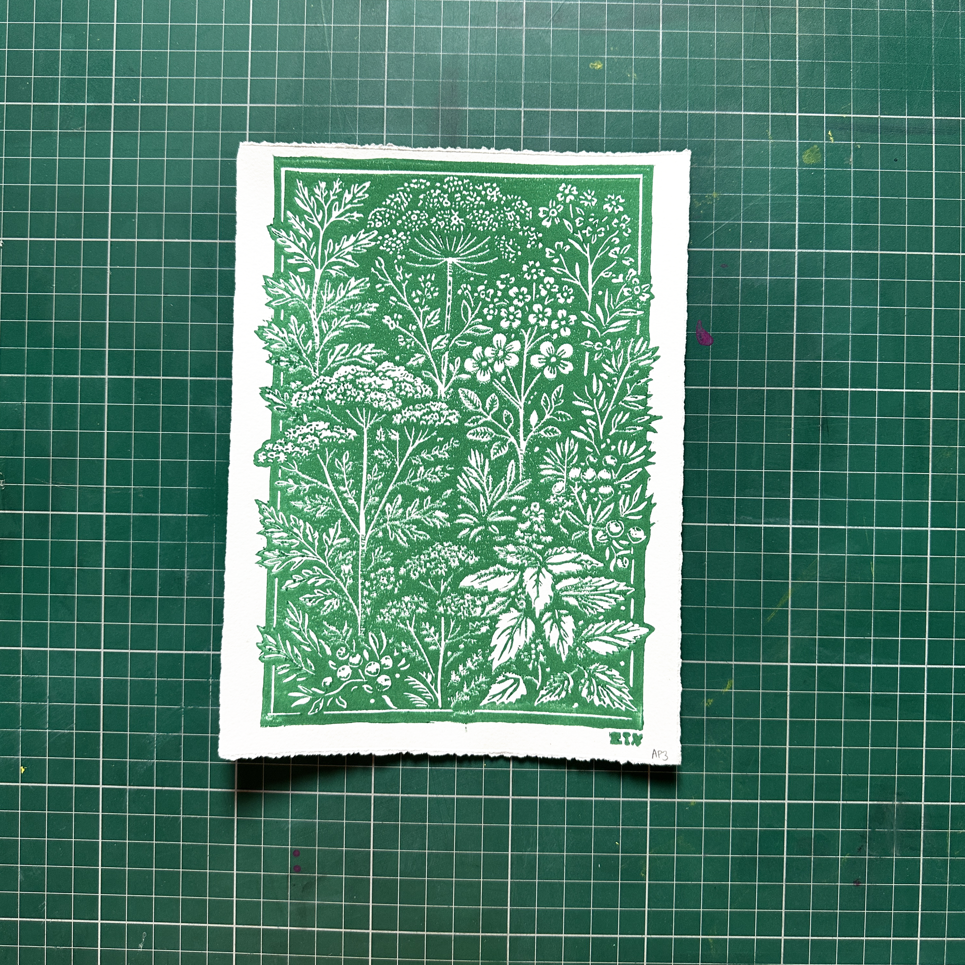 Green Floral Protection Print