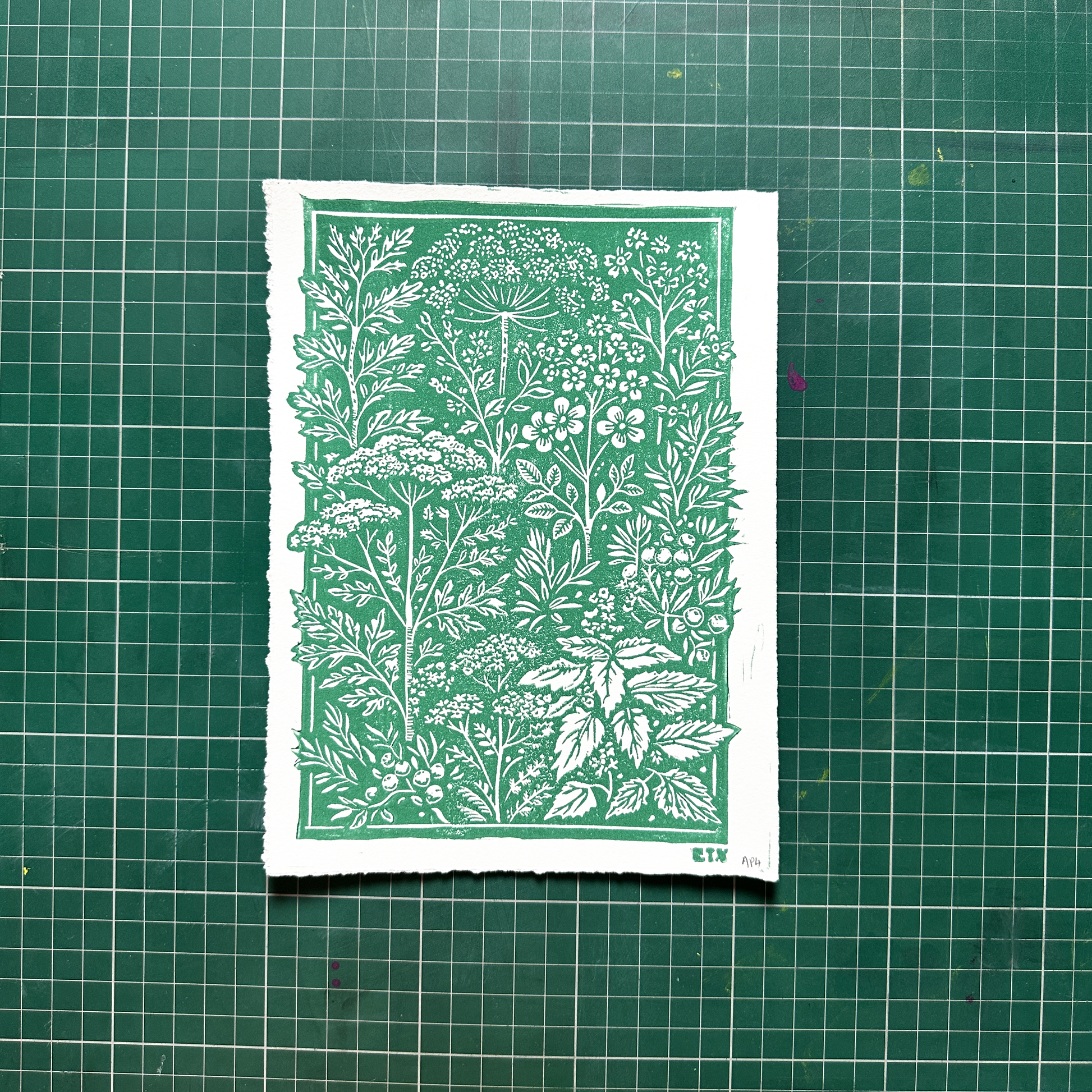 Green Floral Protection Print