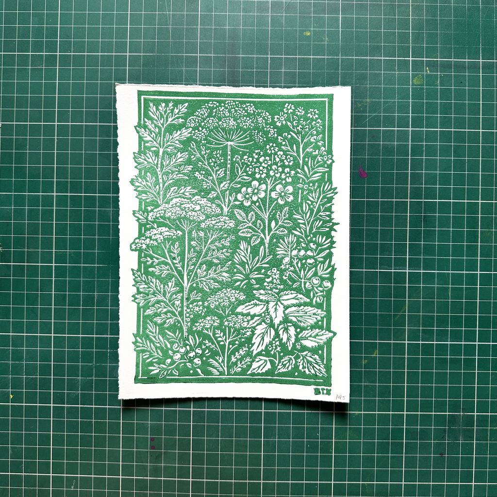Green Floral Protection Print
