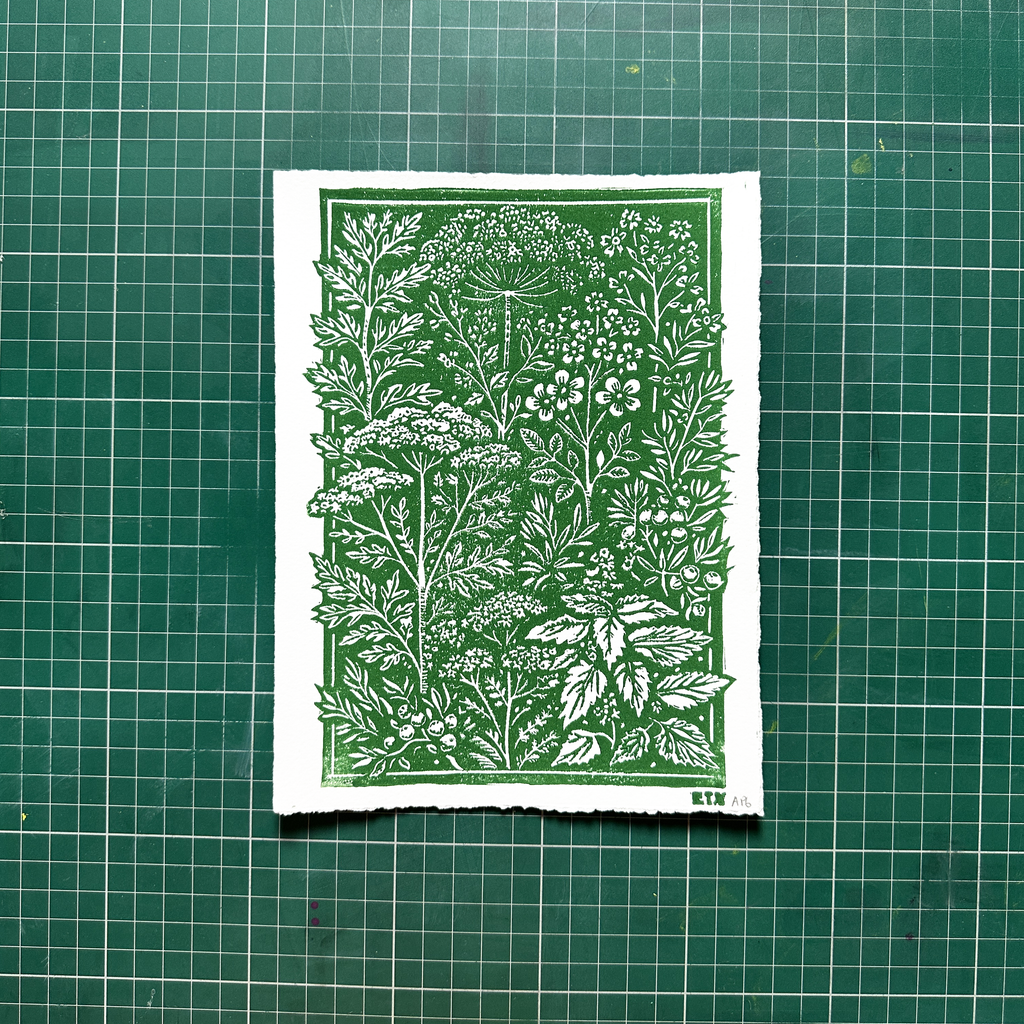 Green Floral Protection Print