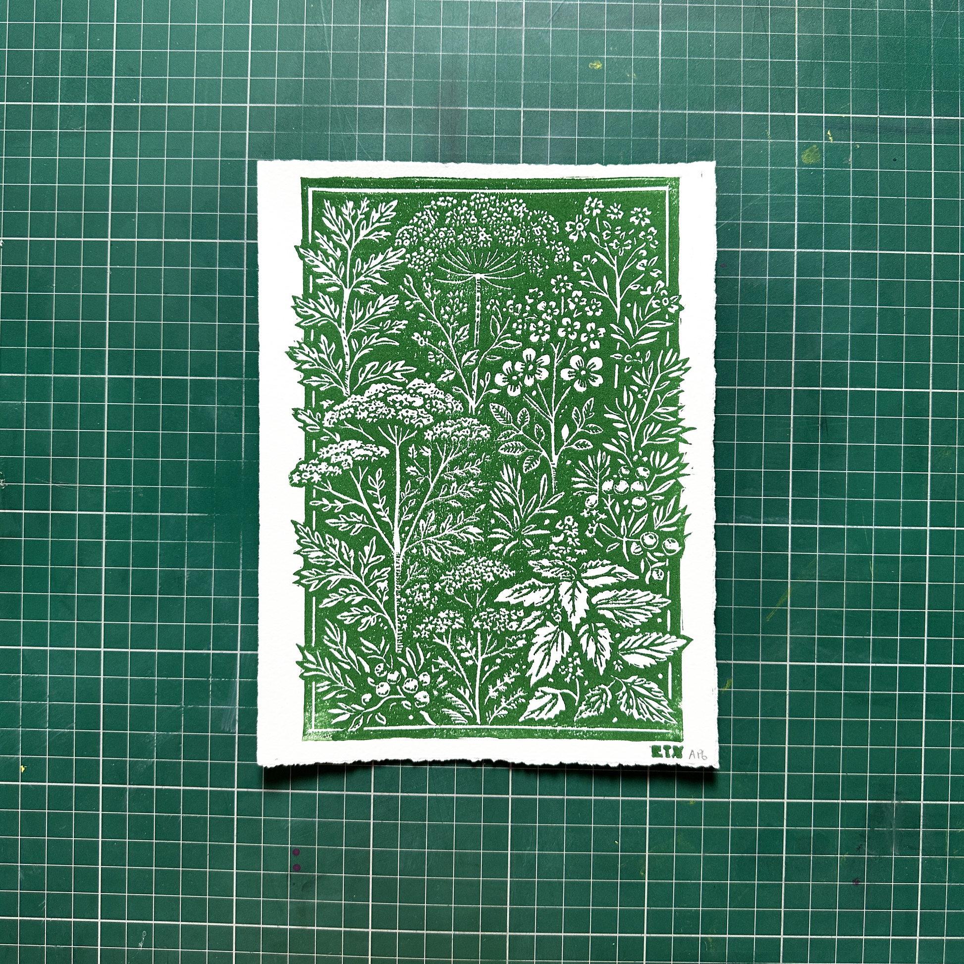 Green Floral Protection Print