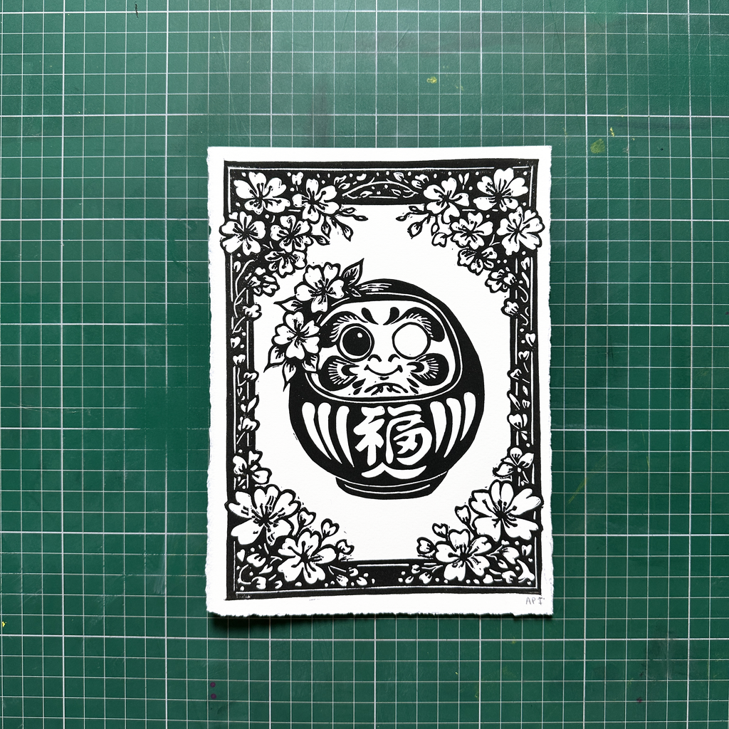 Black Daruma Print