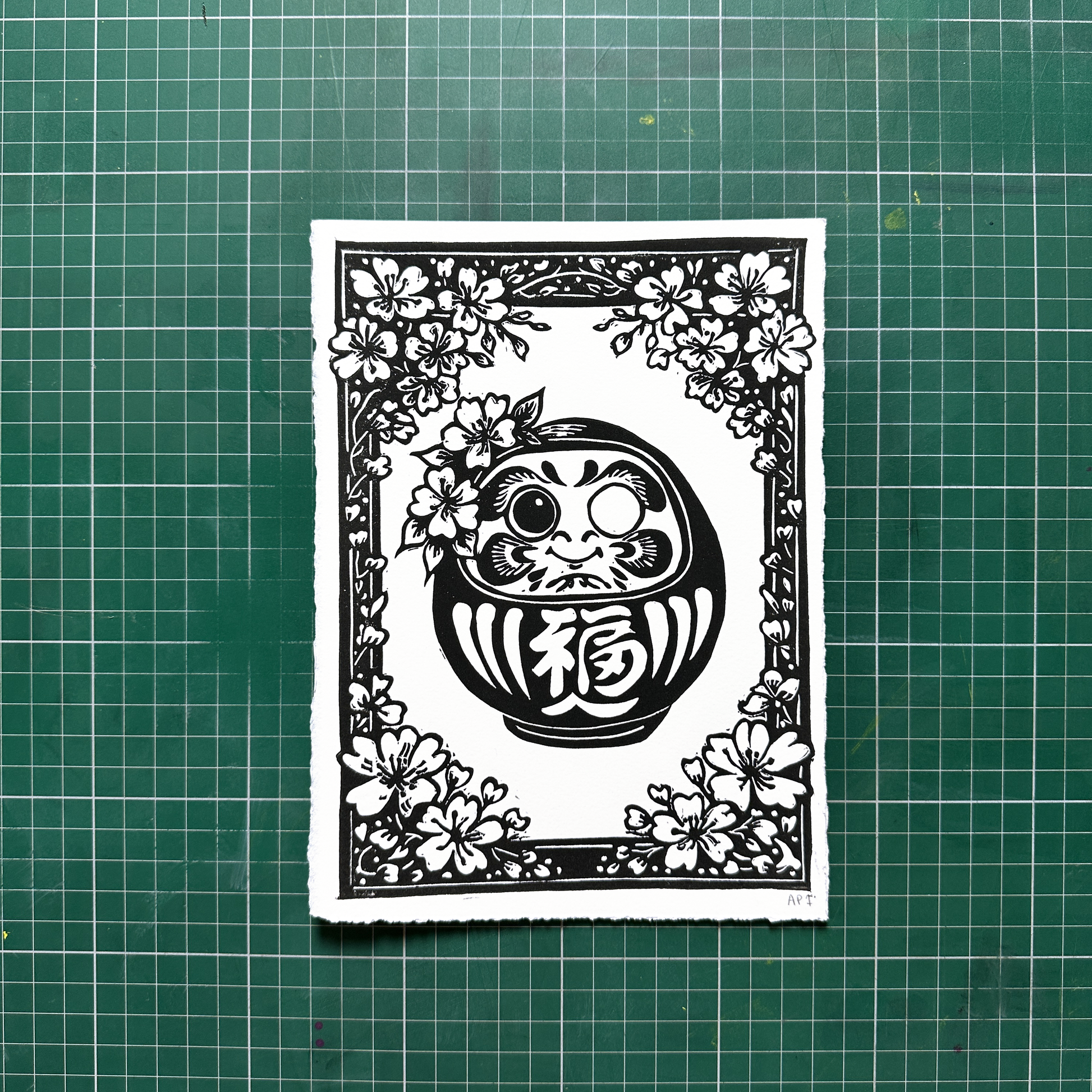 Black Daruma Print
