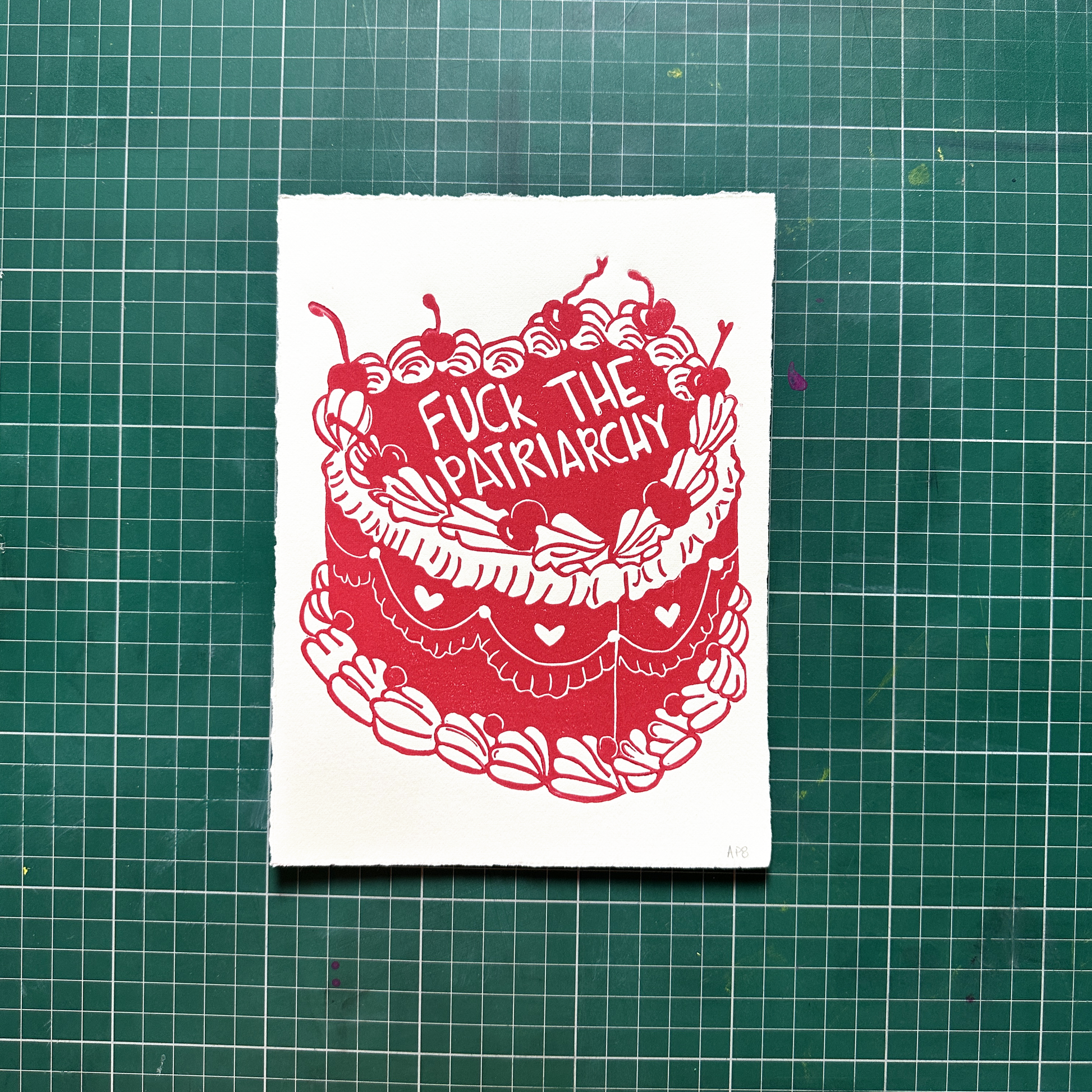 Red Patriarchy Cake Print