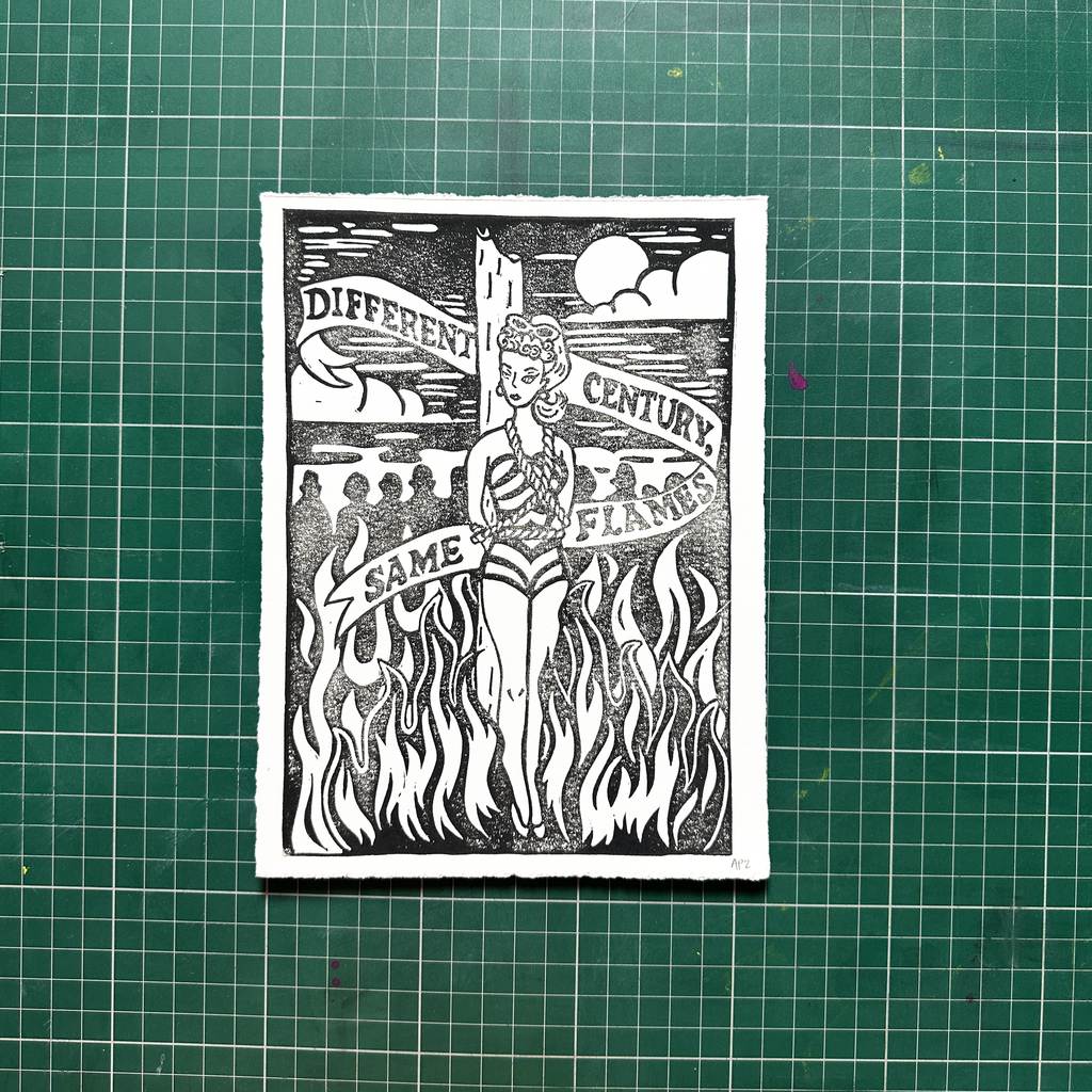 Black and white illustration on a green grid background