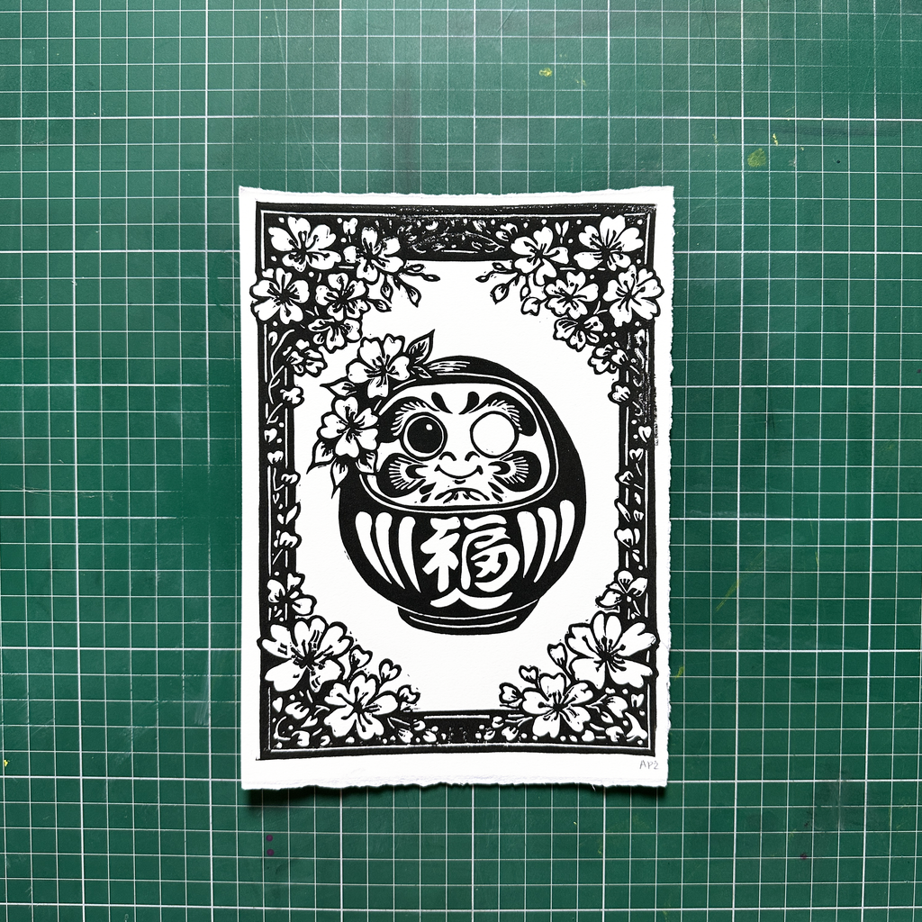 Black Daruma Print