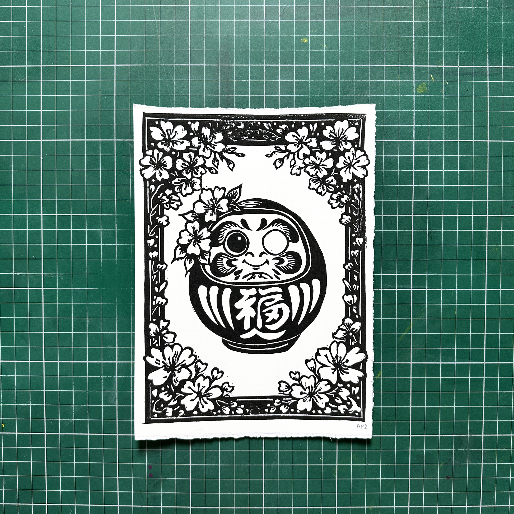 Black Daruma Print
