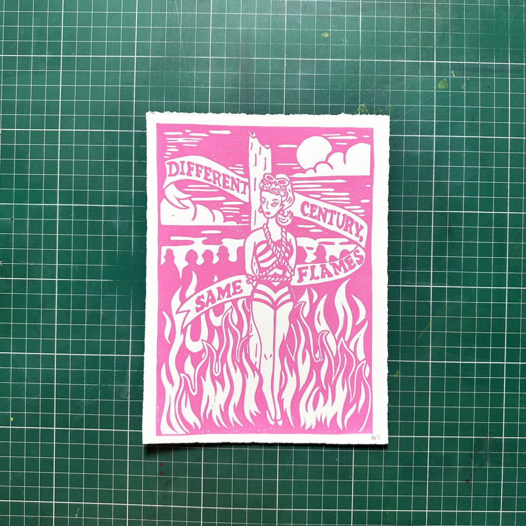 Pink Witch Flames Print