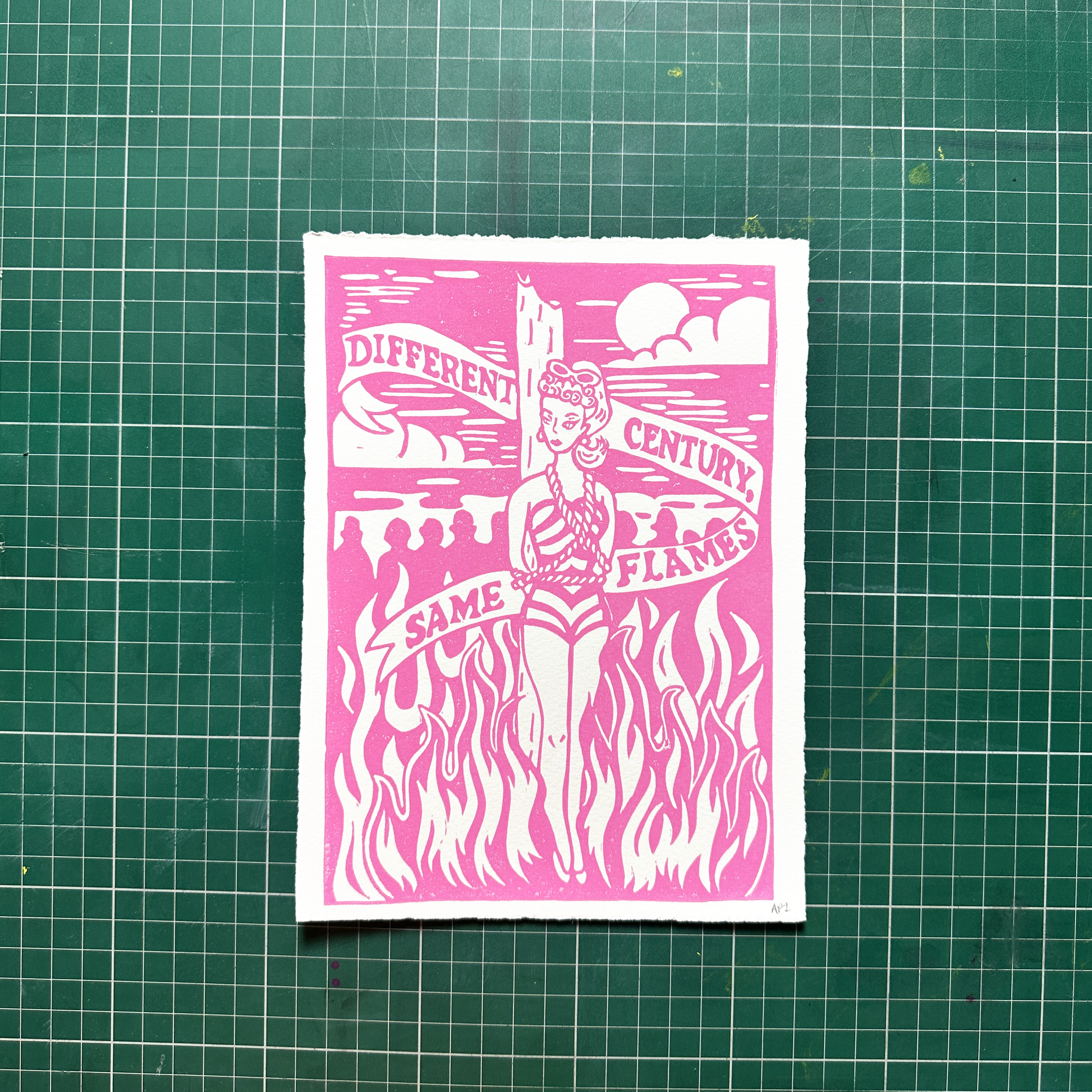 Pink Witch Flames Print