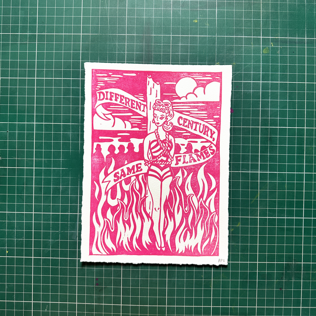 Pink Witch Flames Print
