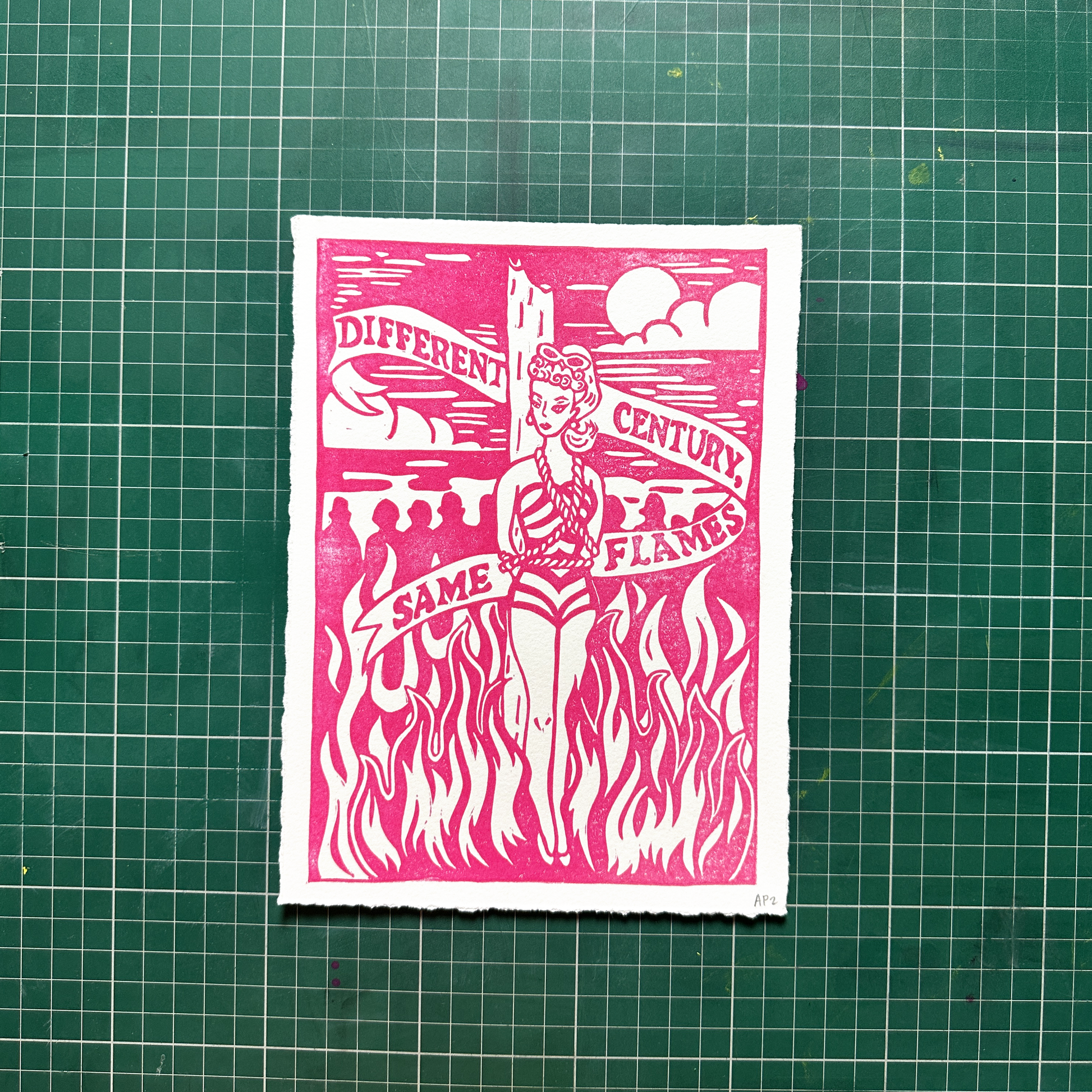 Pink Witch Flames Print