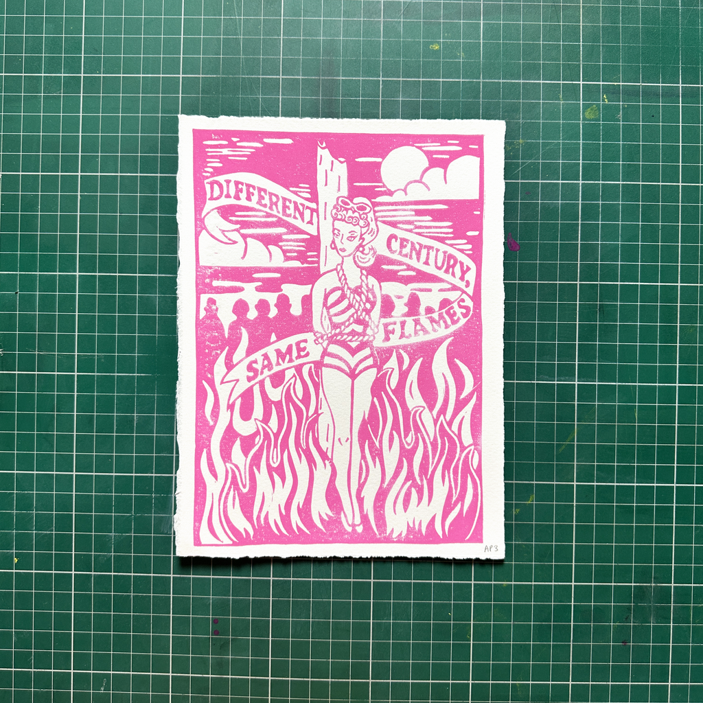 Pink Witch Flames Print