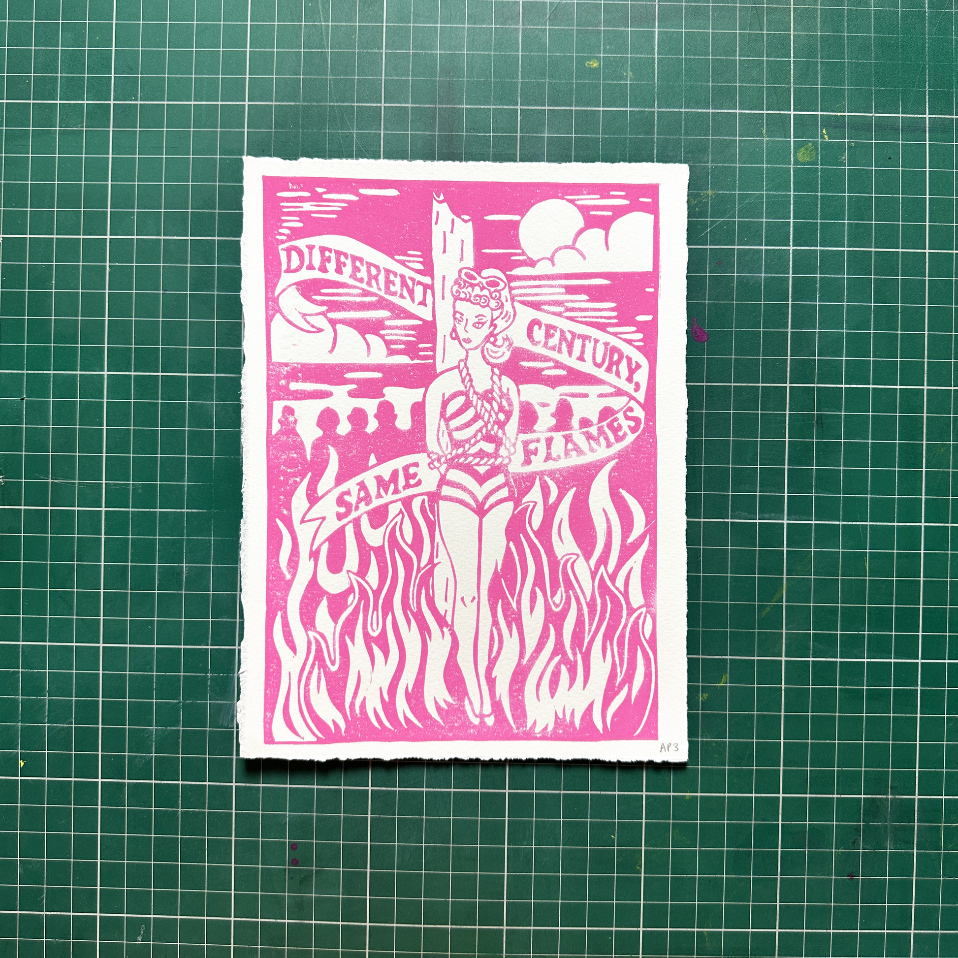 Pink Witch Flames Print