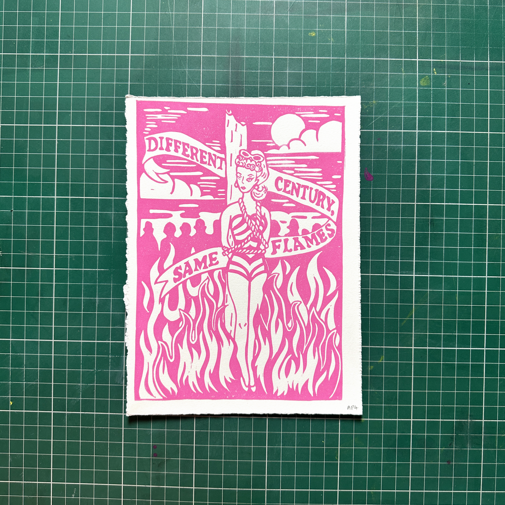Pink Witch Flames Print