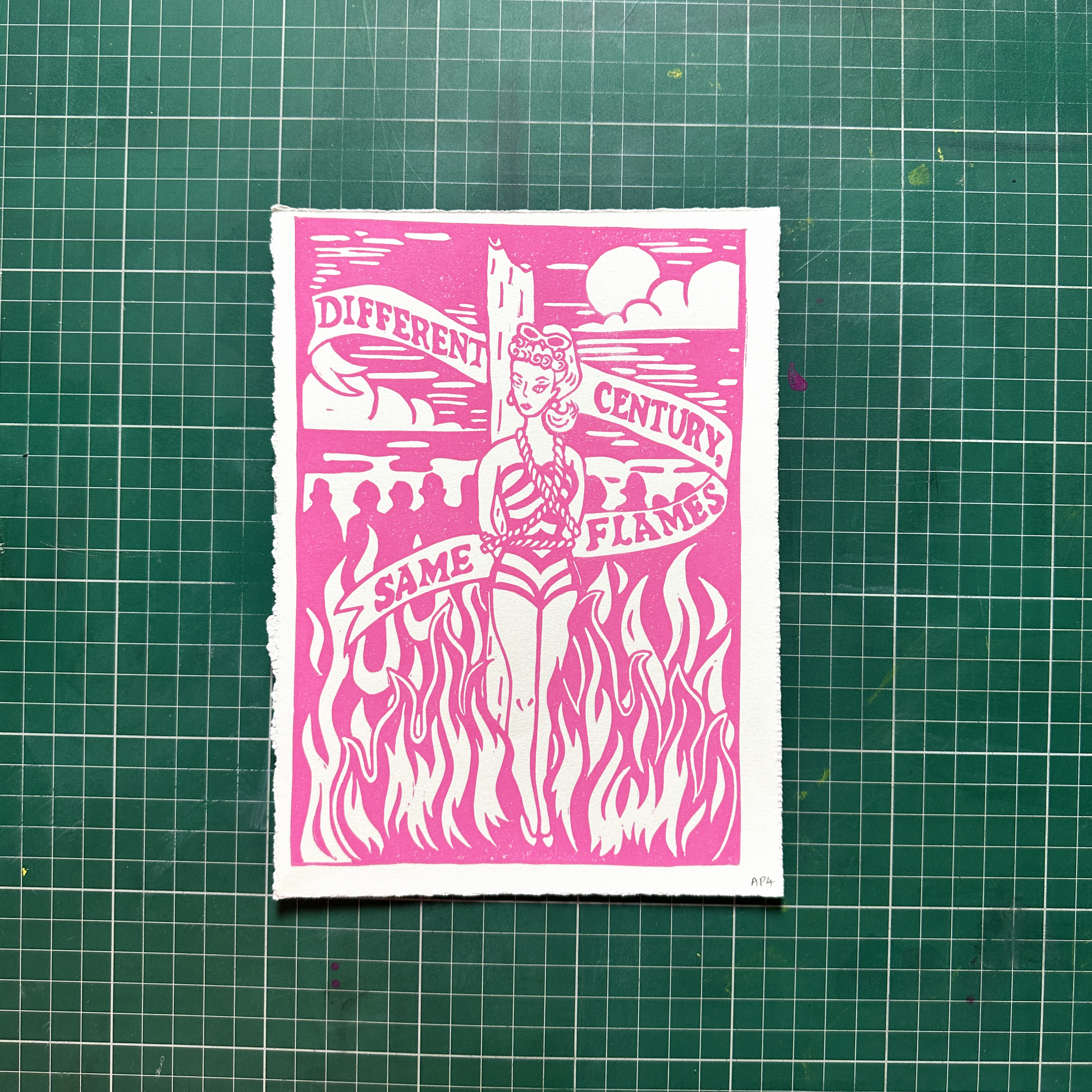 Pink Witch Flames Print