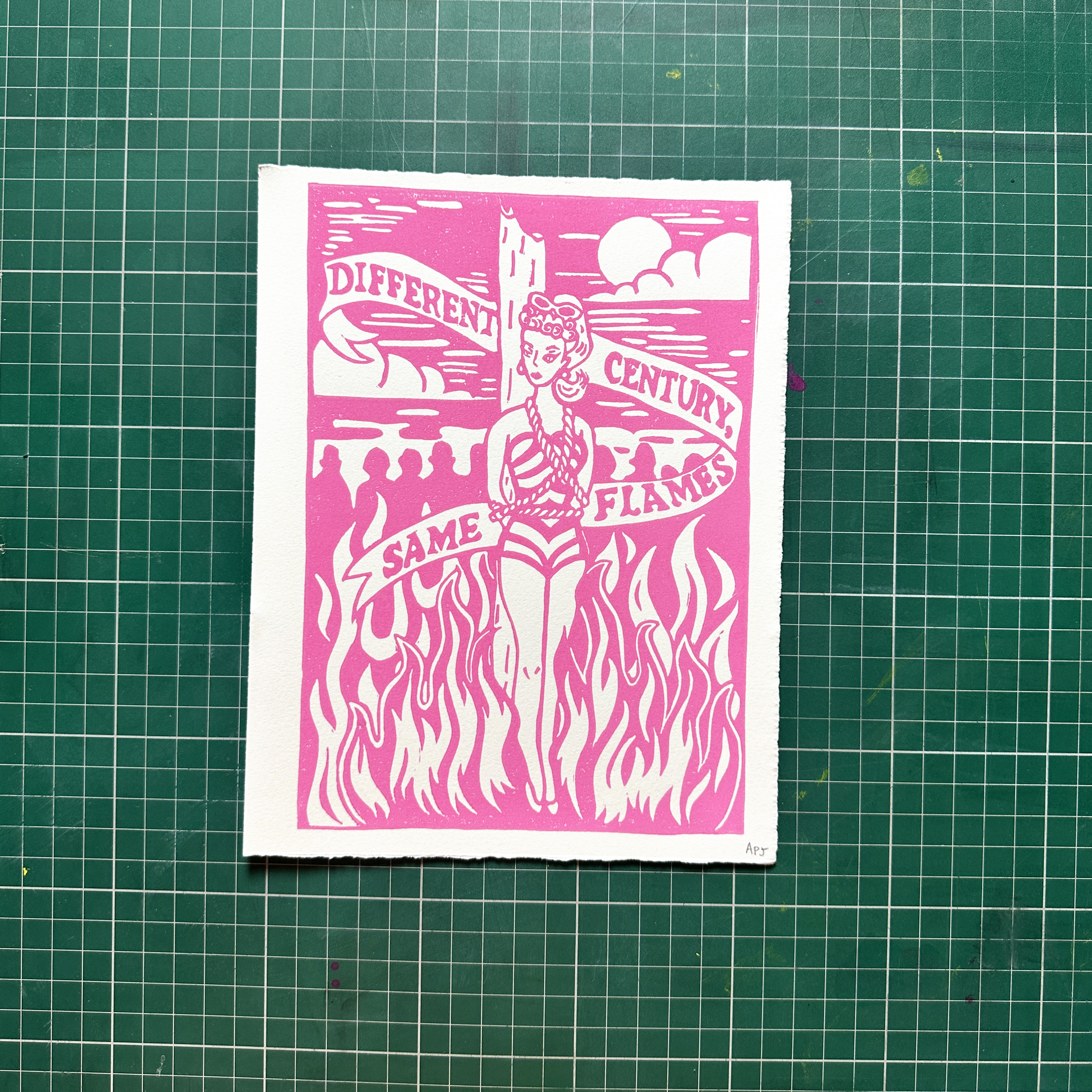 Pink Witch Flames Print