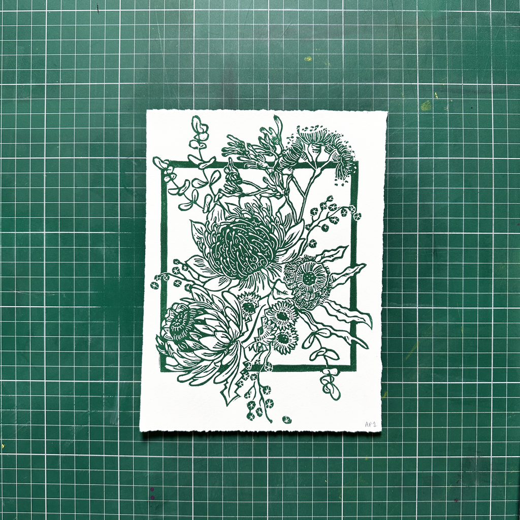 Green Wildflower Print