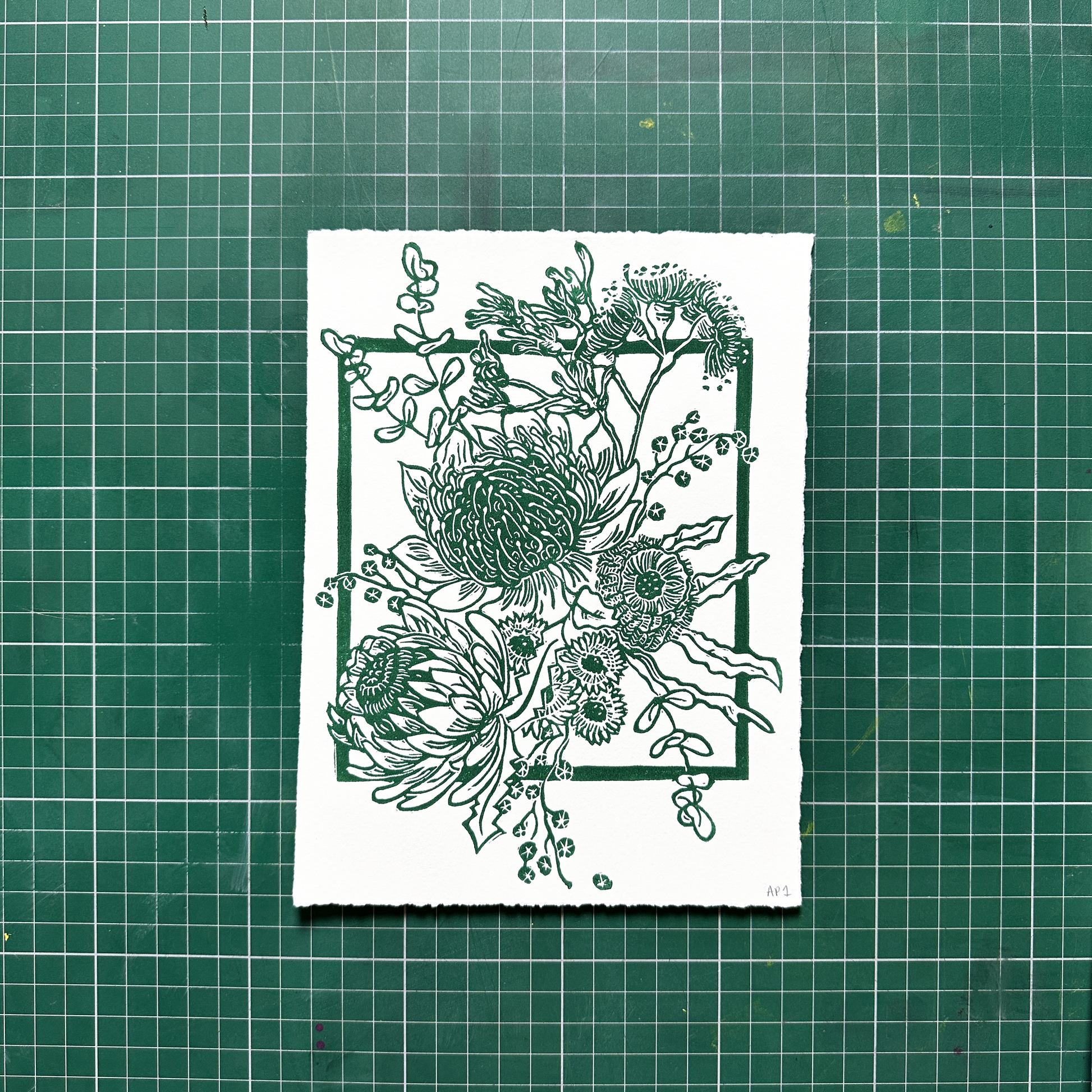 Green Wildflower Print