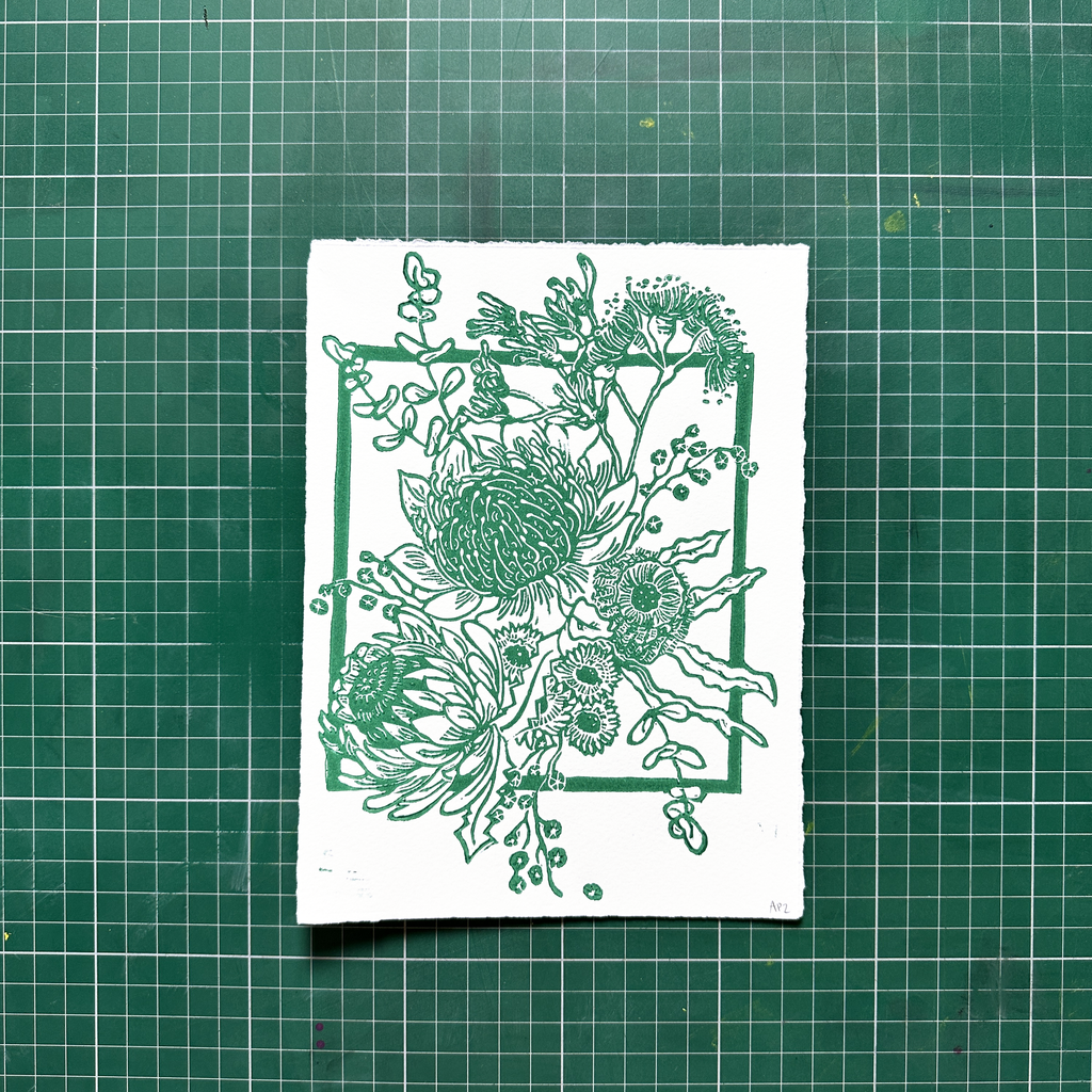 Green Wildflower Print