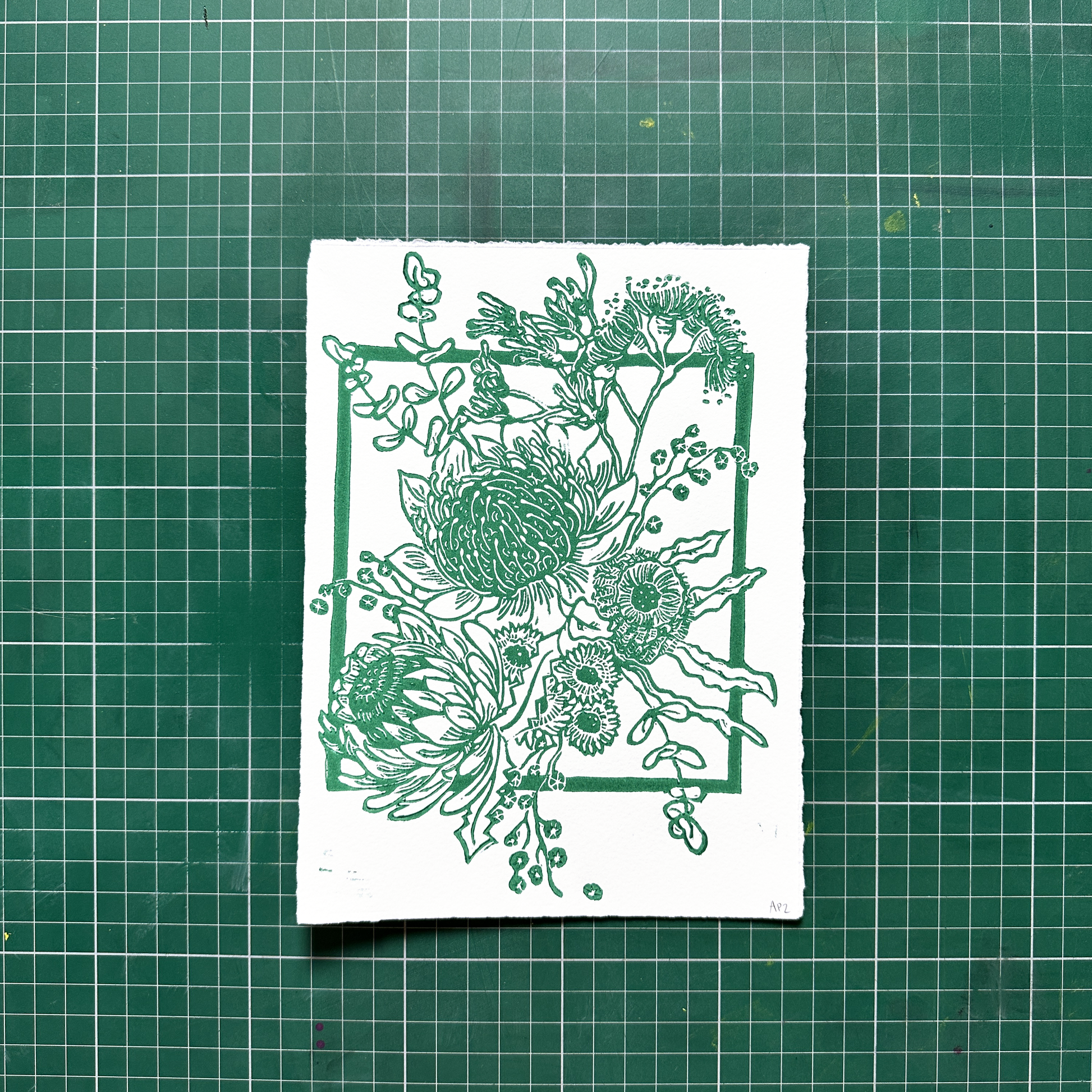 Green Wildflower Print
