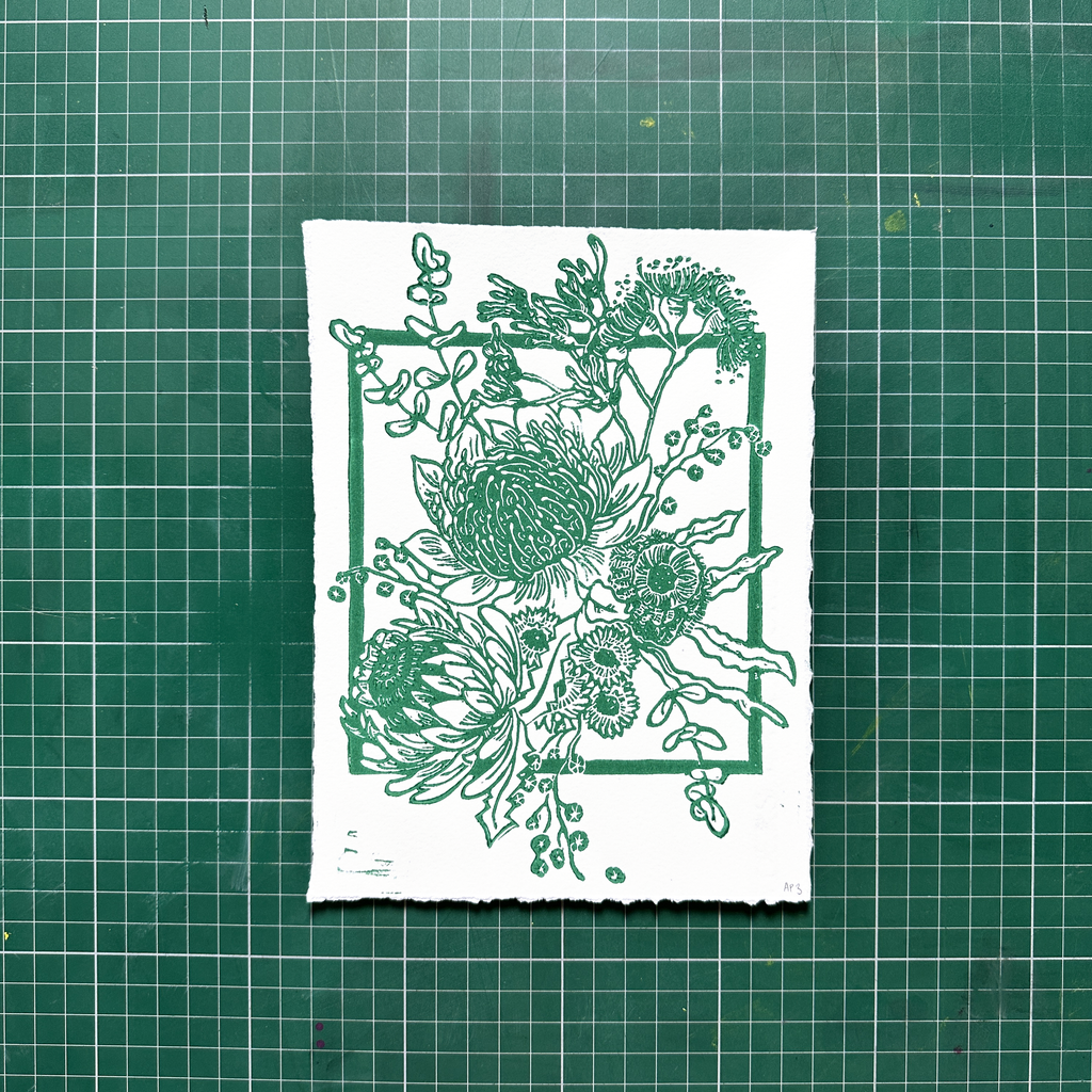 Green Wildflower Print