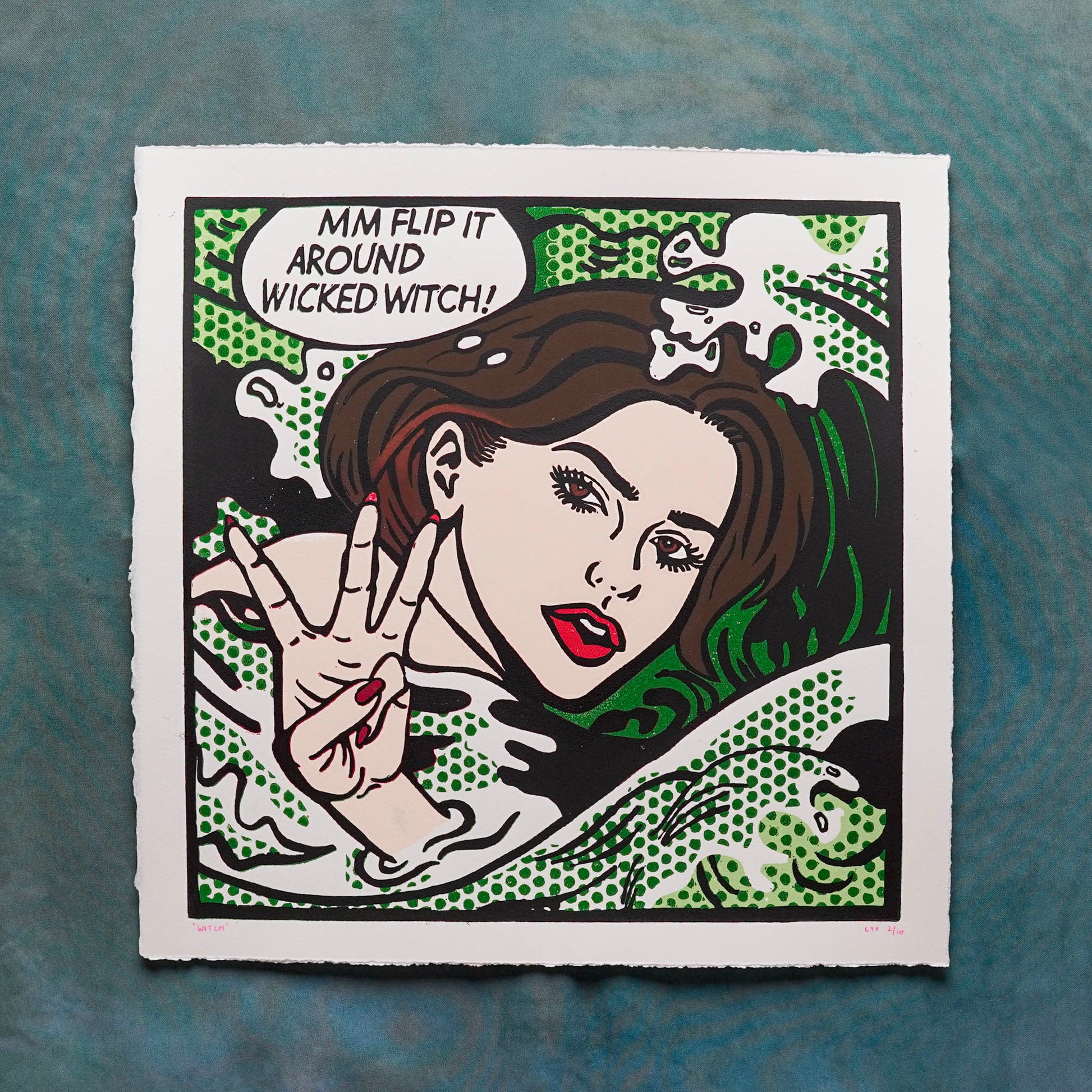 WITCH Reduction Lino Print