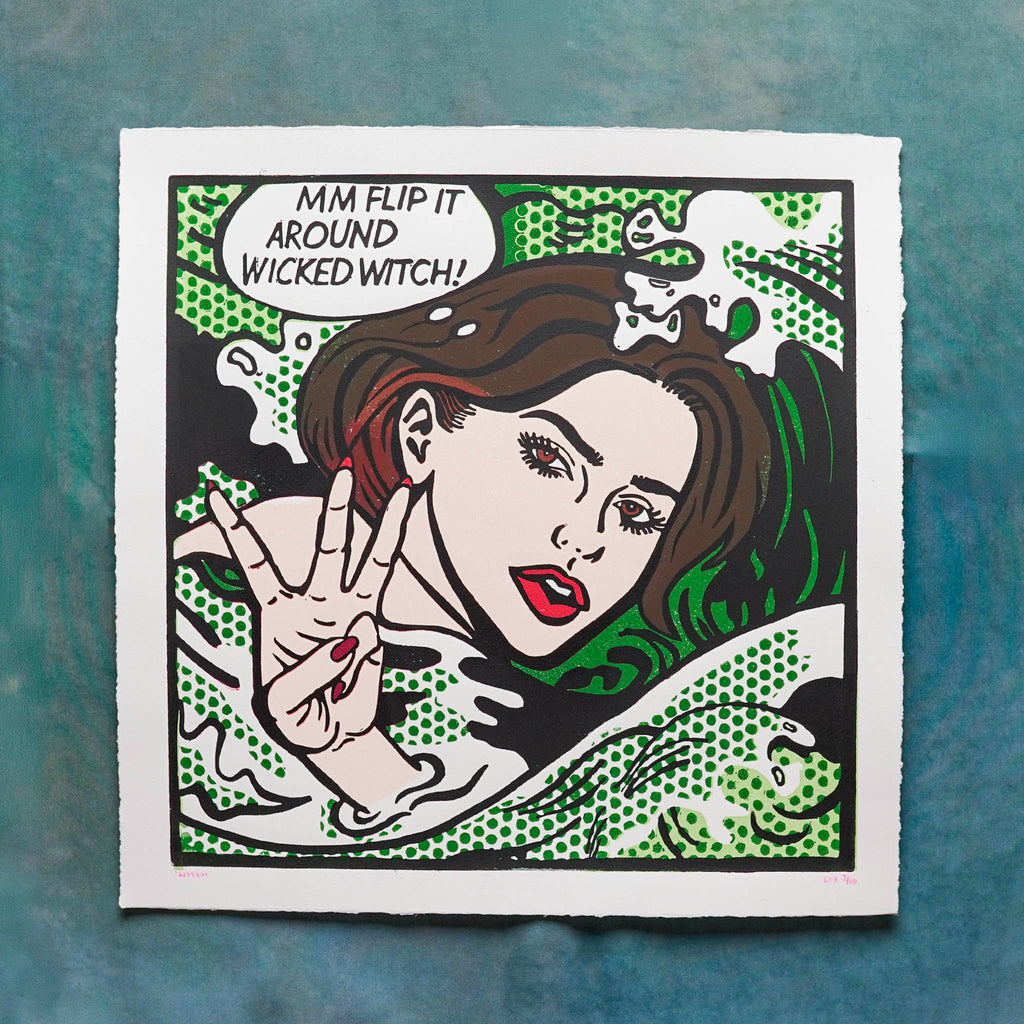 WITCH Reduction Lino Print