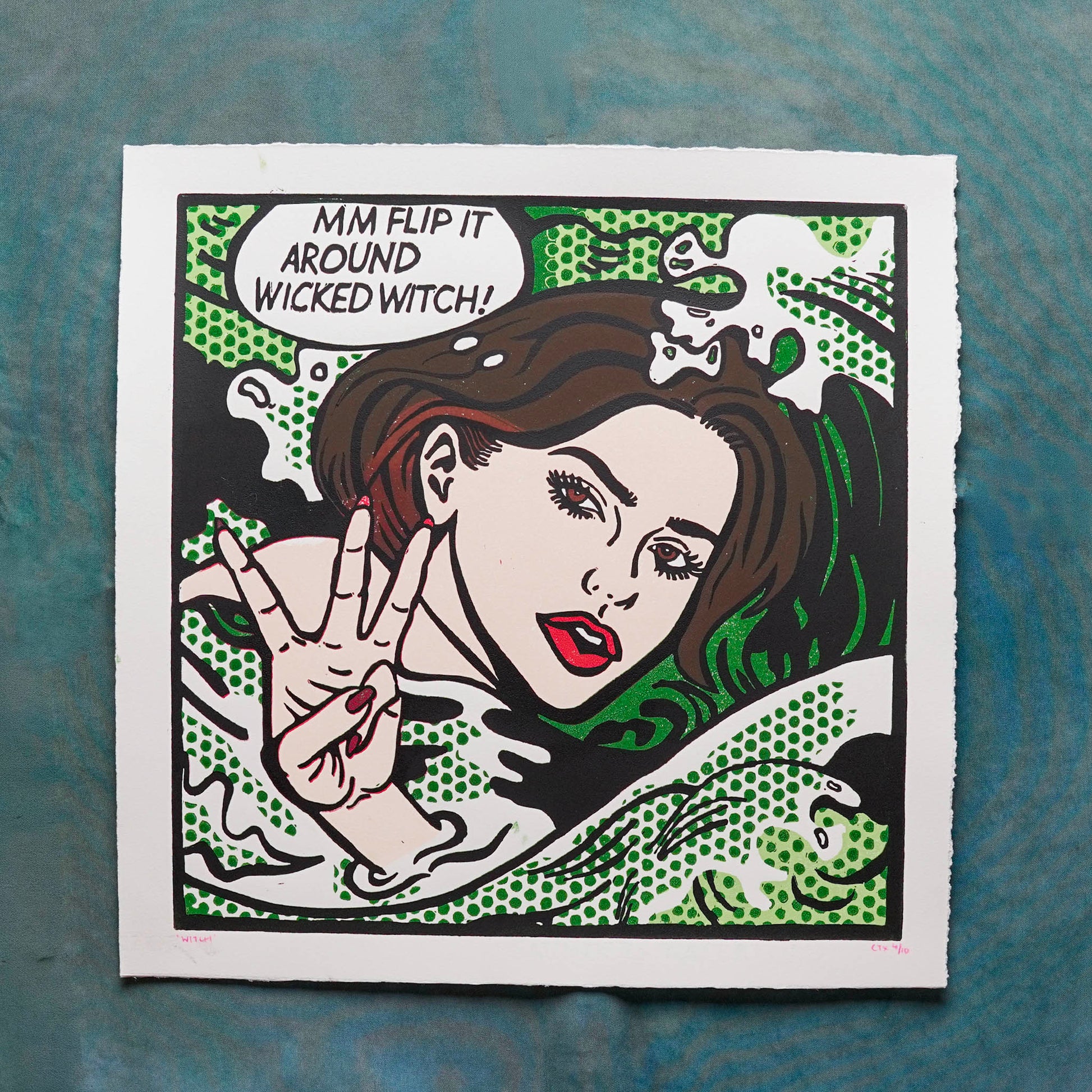 WITCH Reduction Lino Print