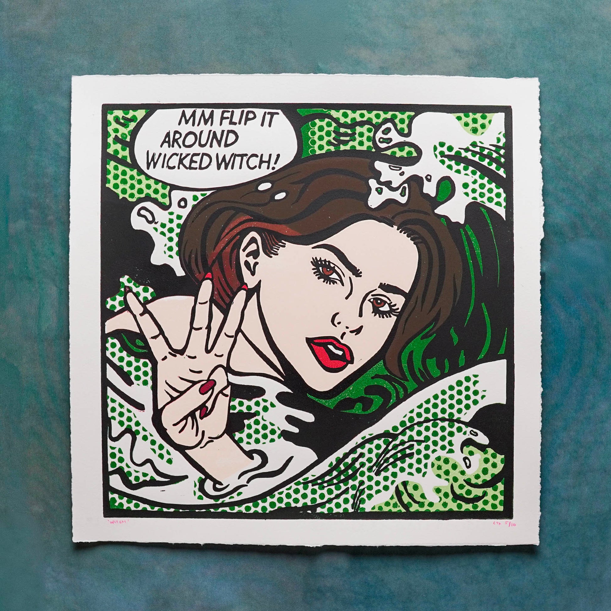 WITCH Reduction Lino Print
