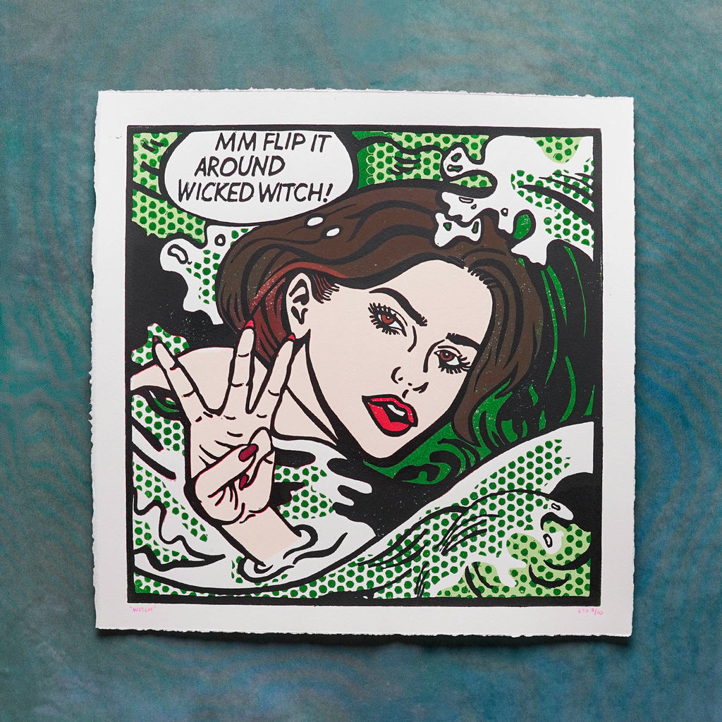 WITCH Reduction Lino Print