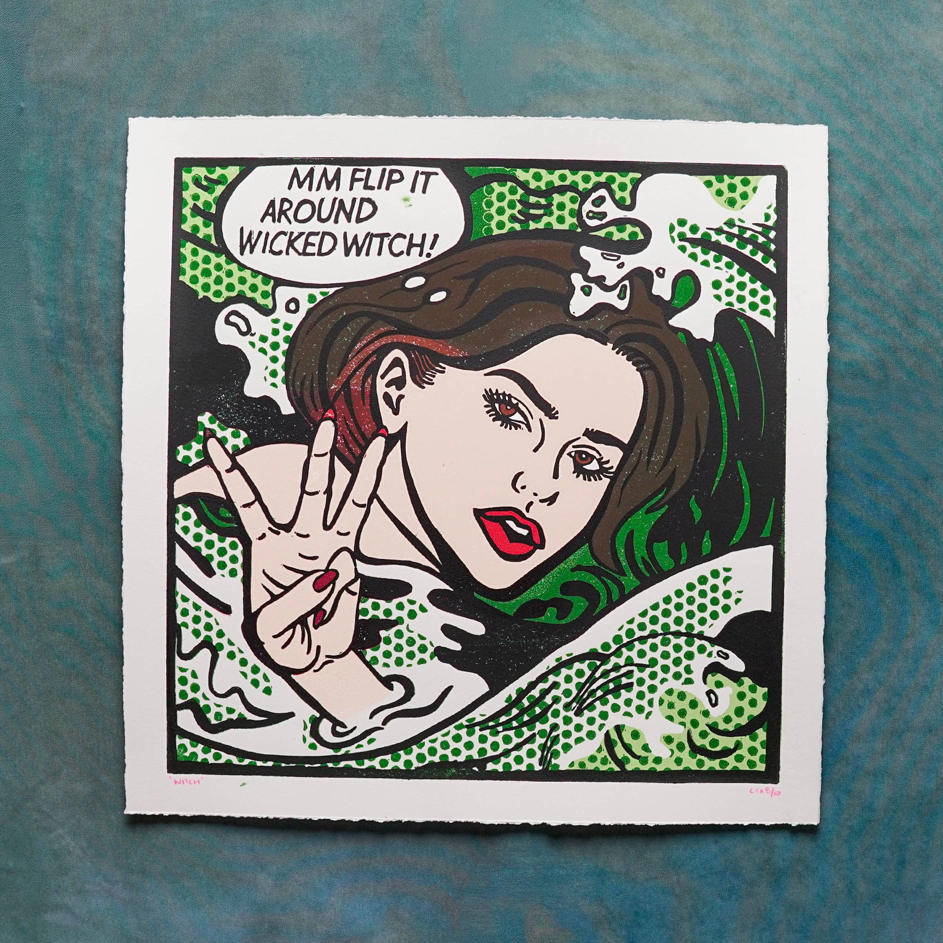 WITCH Reduction Lino Print