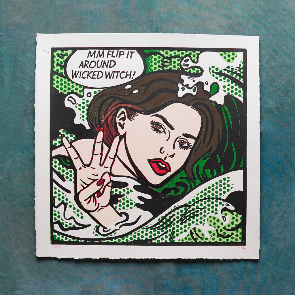 WITCH Reduction Lino Print