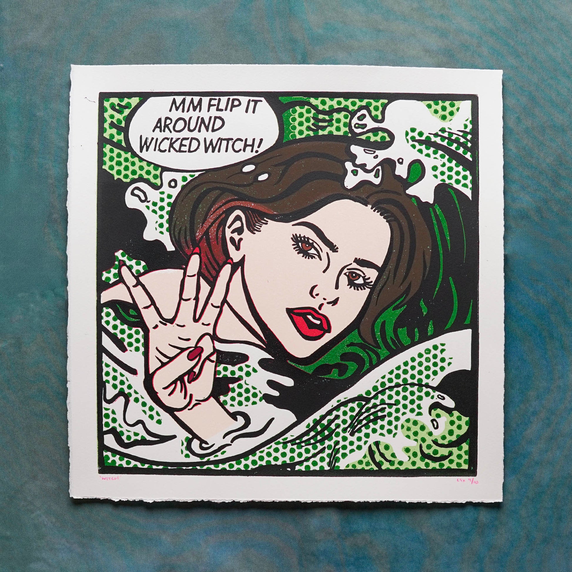 WITCH Reduction Lino Print