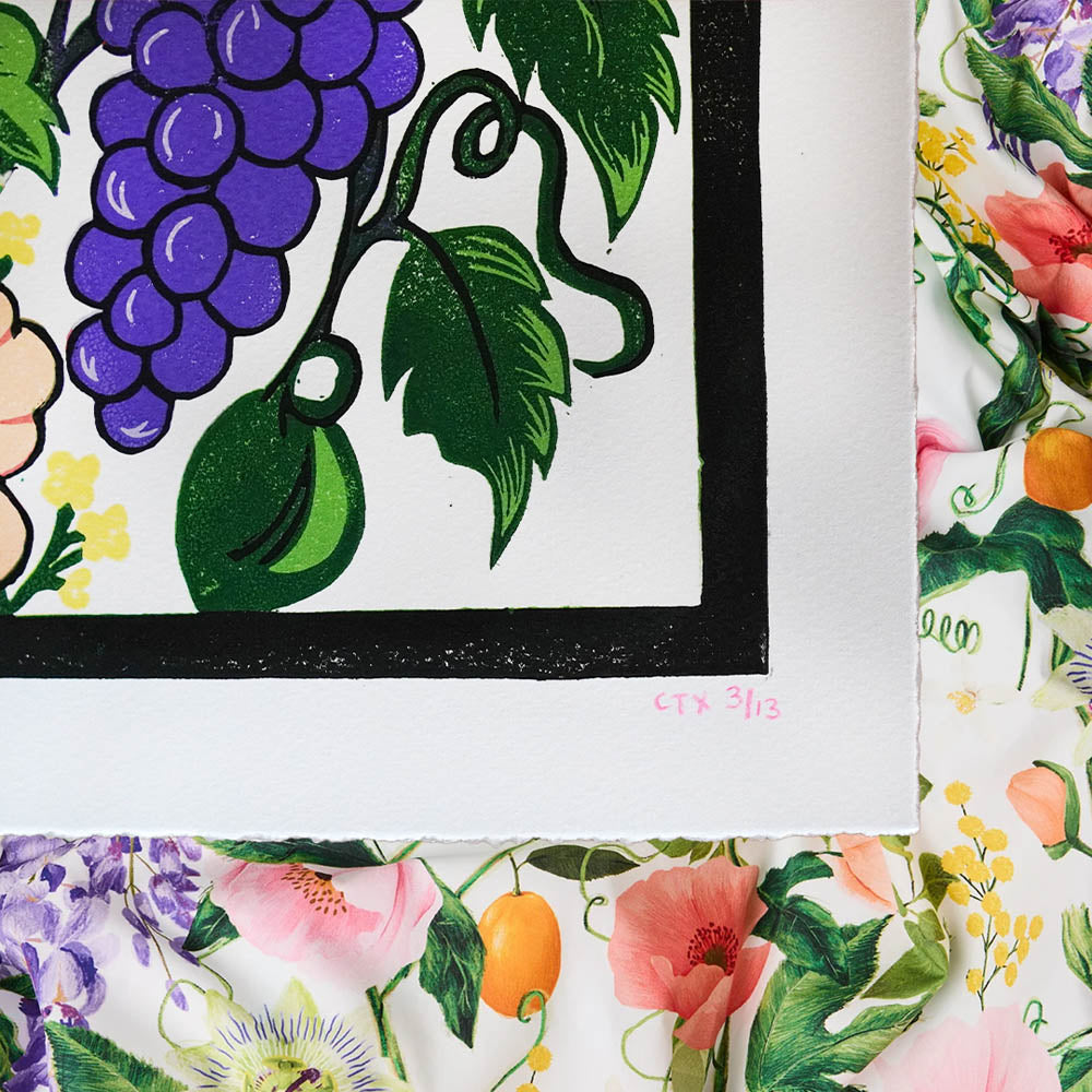 Springtime Reduction Lino Print