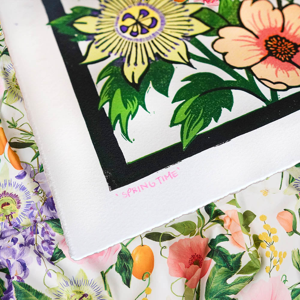 Springtime Reduction Lino Print