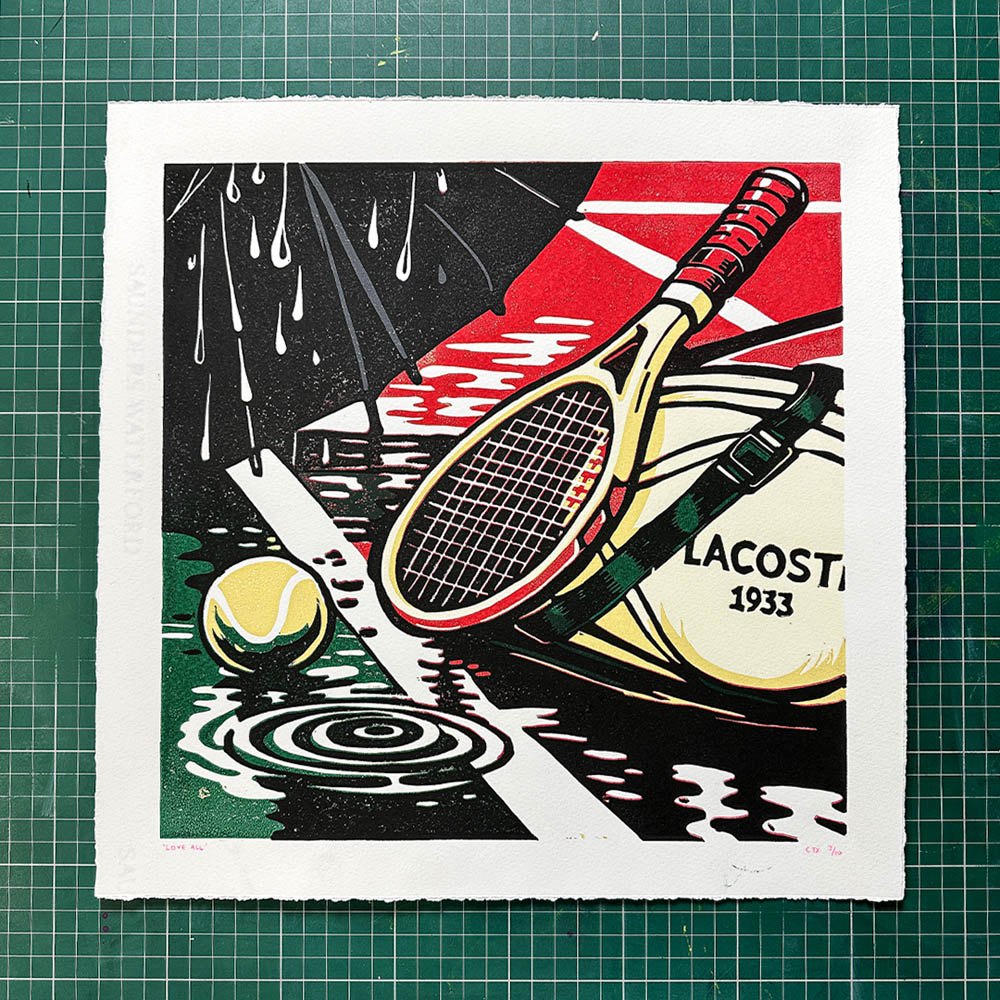 Love All Reduction Lino Print