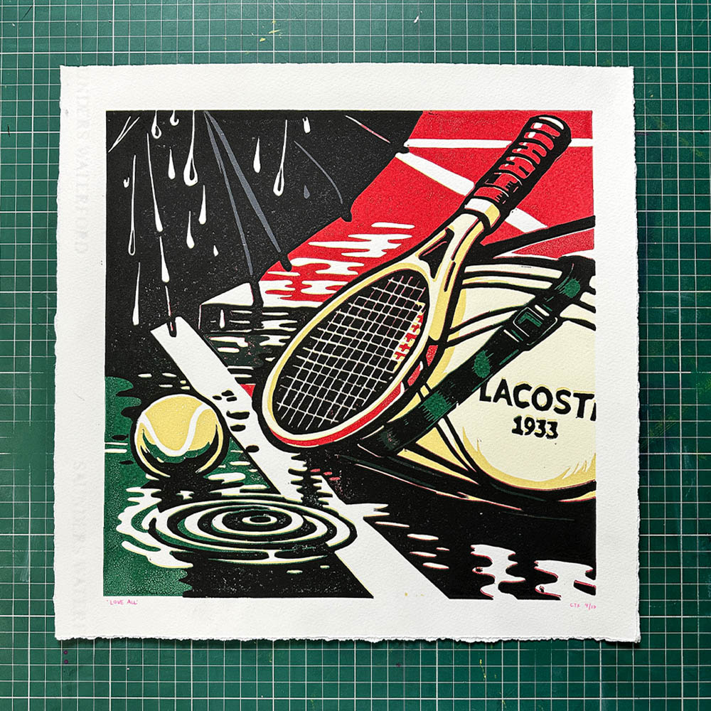 Love All Reduction Lino Print
