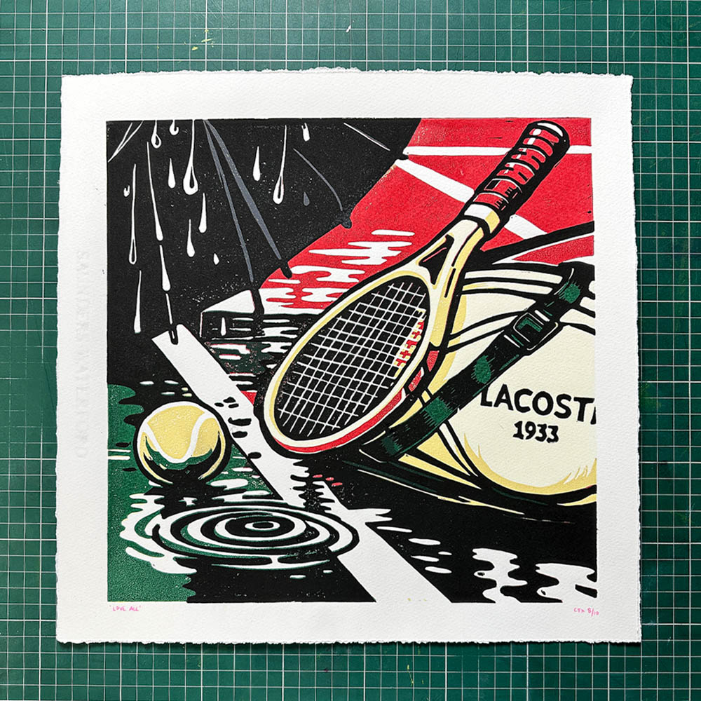 Love All Reduction Lino Print