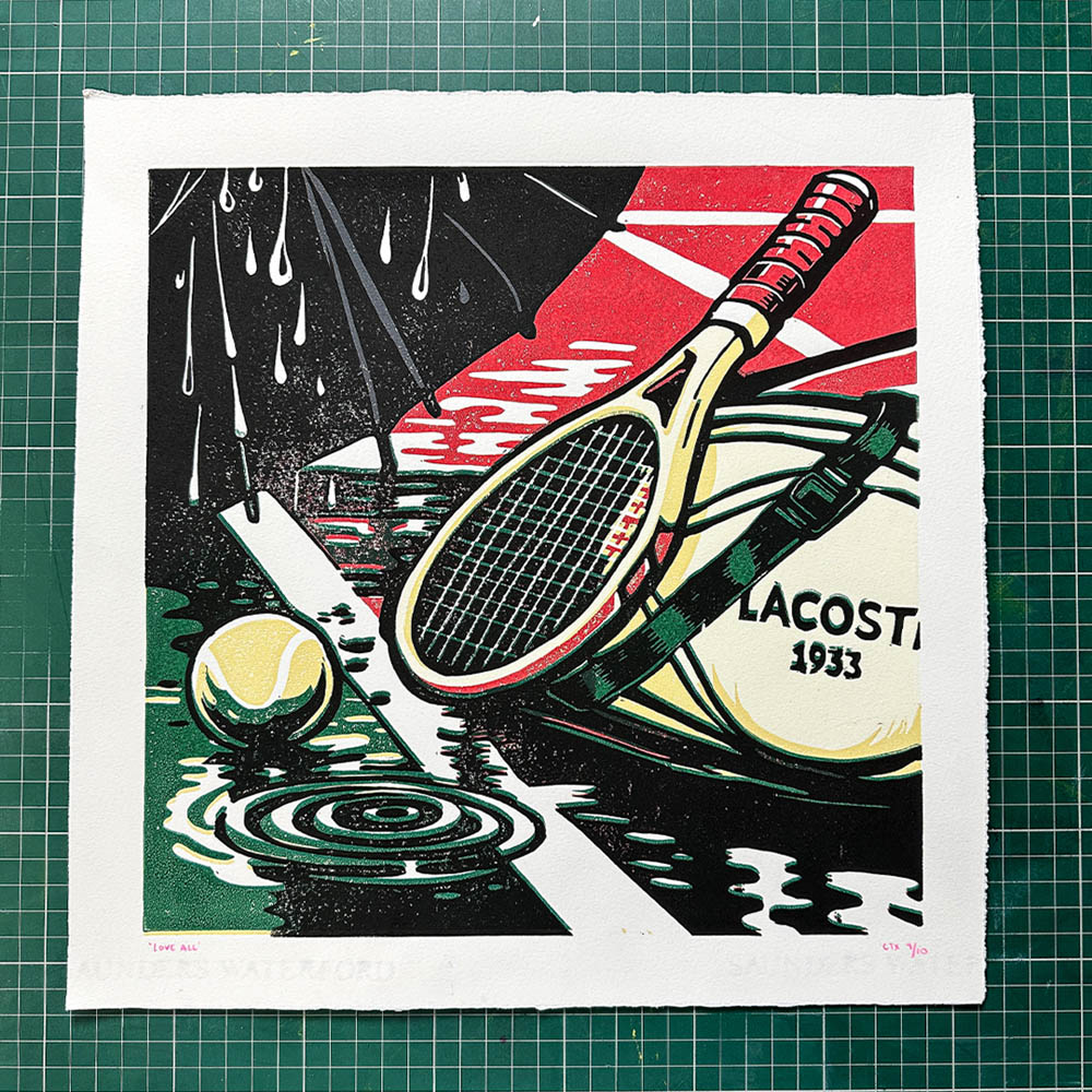 Love All Reduction Lino Print