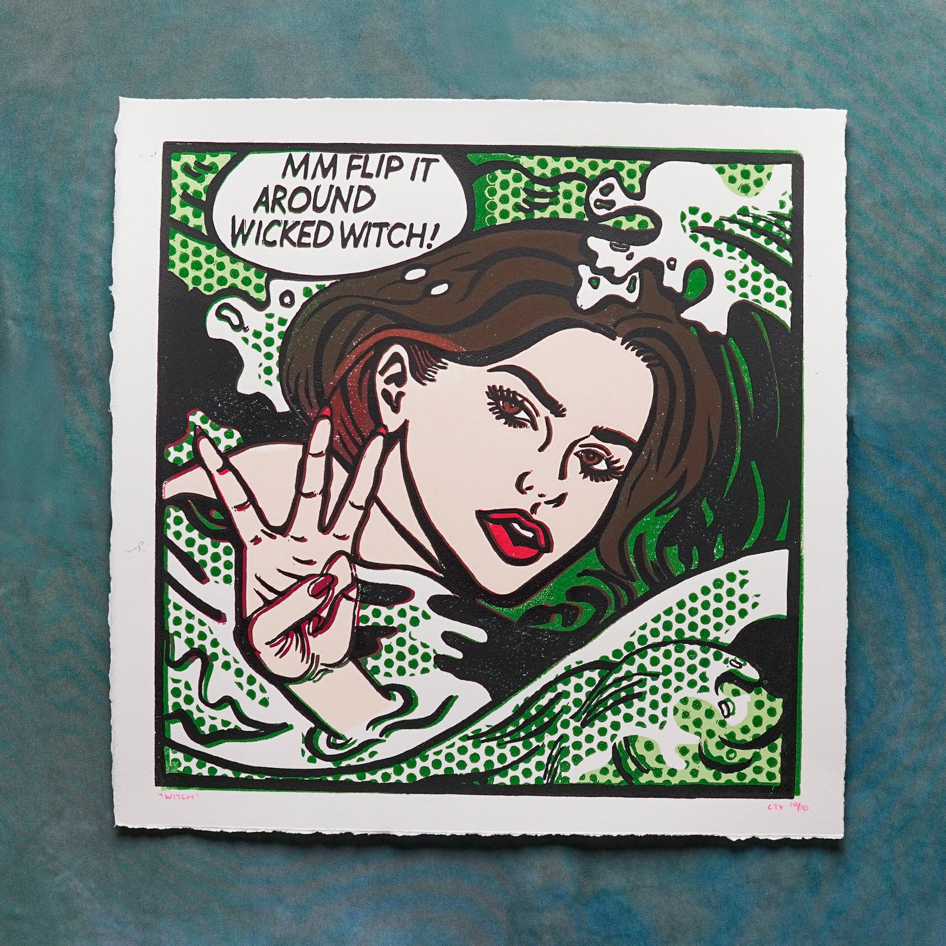WITCH Reduction Lino Print
